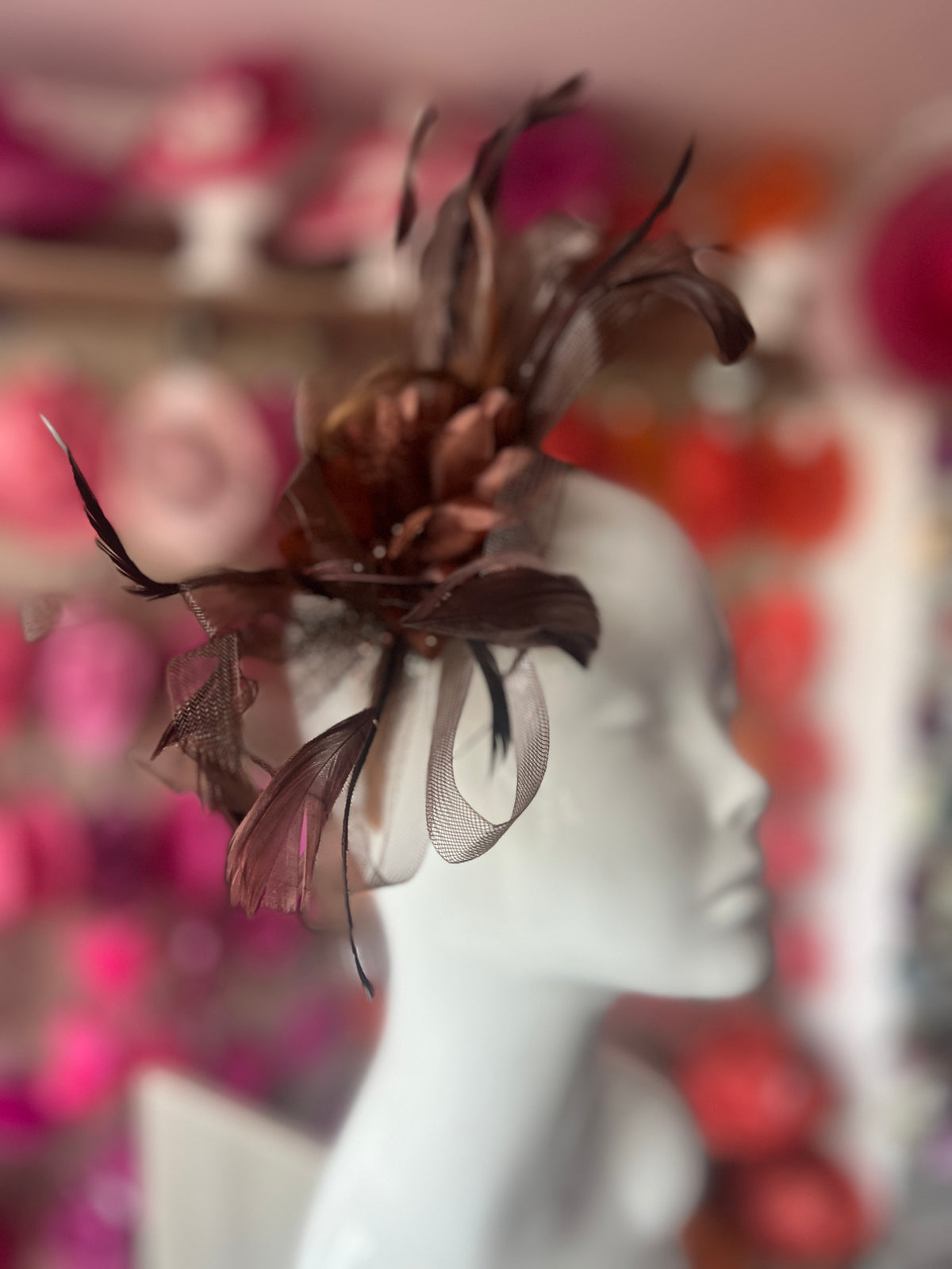 Headband Brown Fascinator With Flower &amp; Loops-Fascinators Direct