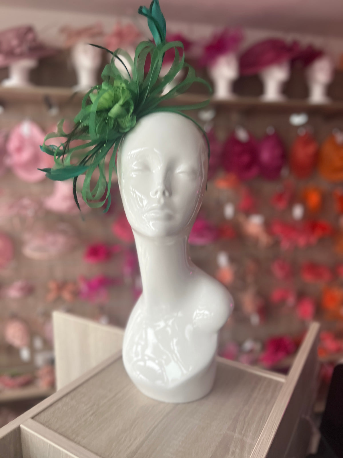 Headband Green Fascinator With Flower &amp; Loops-Fascinators Direct