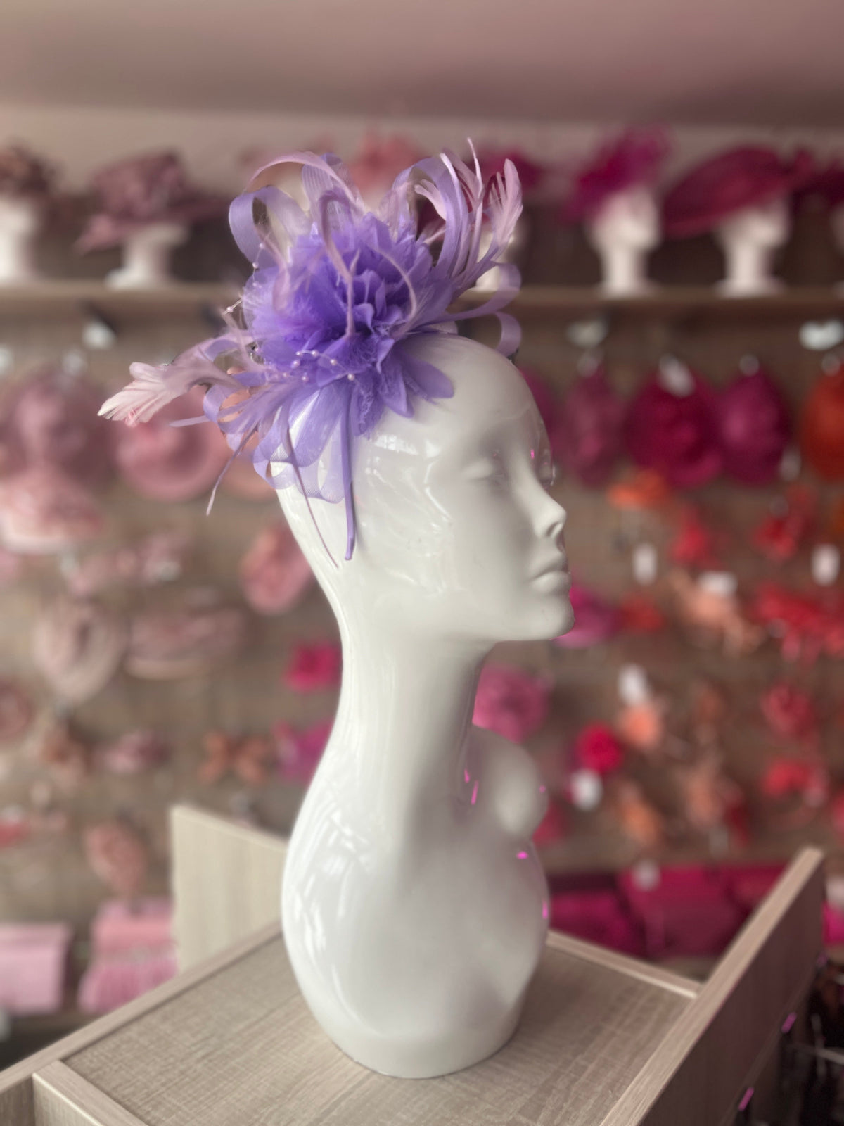 Headband Lilac Fascinator With Flower &amp; Loops-Fascinators Direct