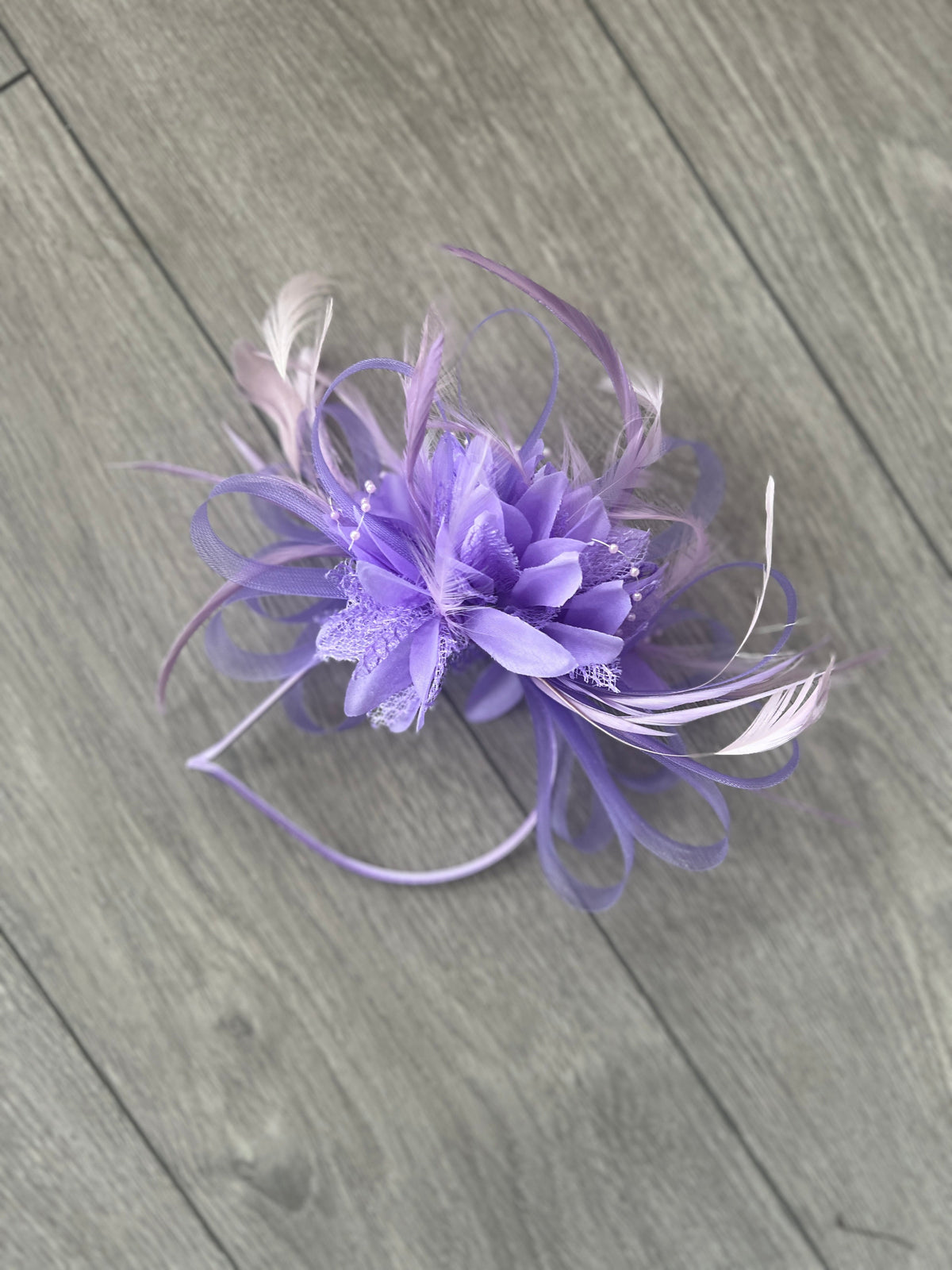 Headband Lilac Fascinator With Flower &amp; Loops-Fascinators Direct