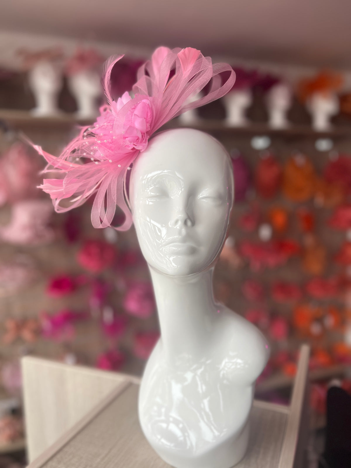 Headband Pink Fascinator With Flower &amp; Loops-Fascinators Direct
