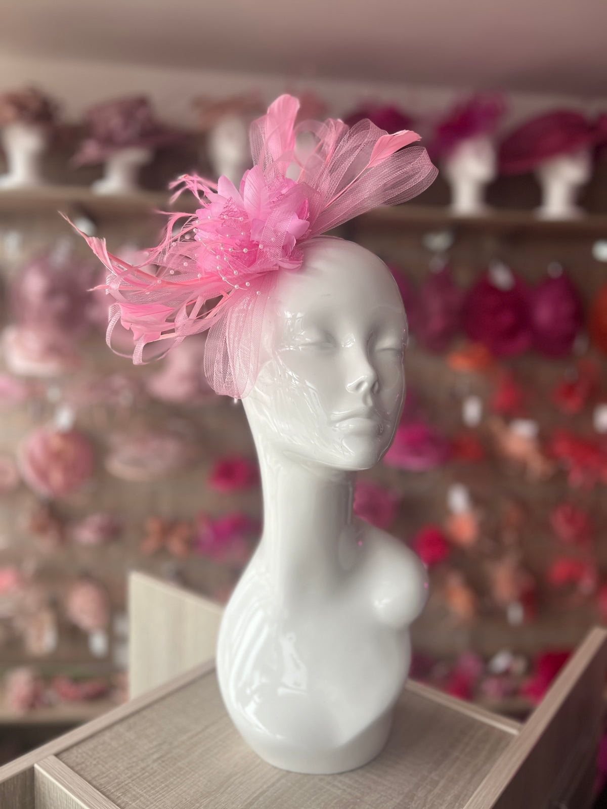 Headband Pink Fascinator With Flower &amp; Loops-Fascinators Direct