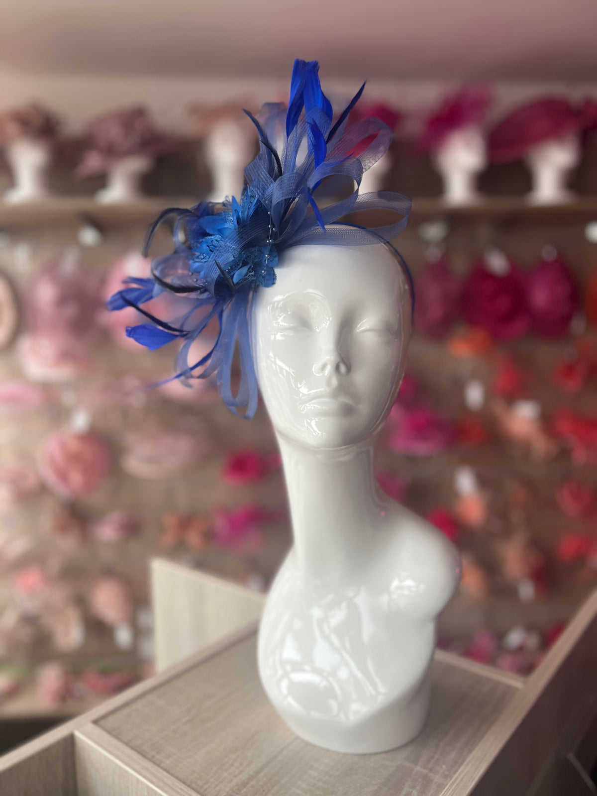 Headband Royal Blue Fascinator With Flower &amp; Loops-Fascinators Direct