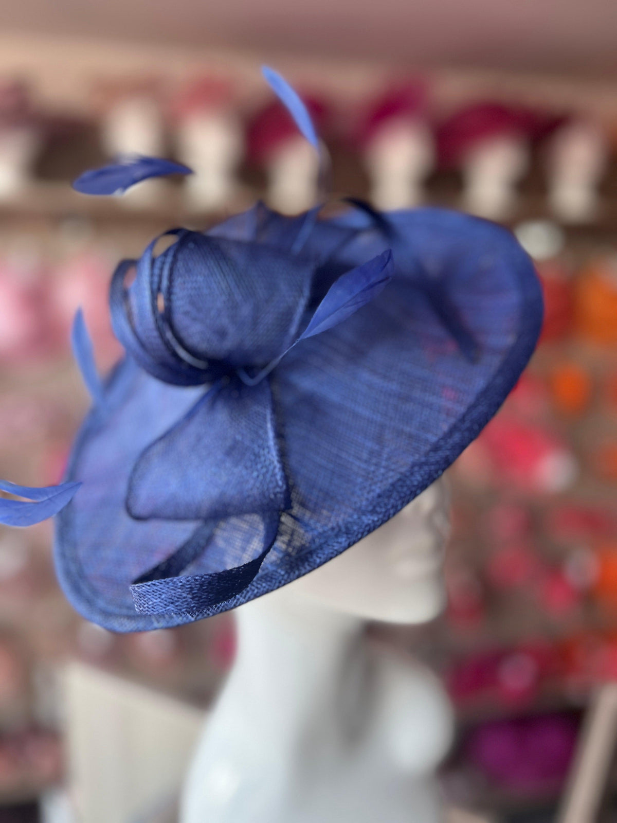 Indigo Blue Teardrop Disc Fascinator-Fascinators Direct