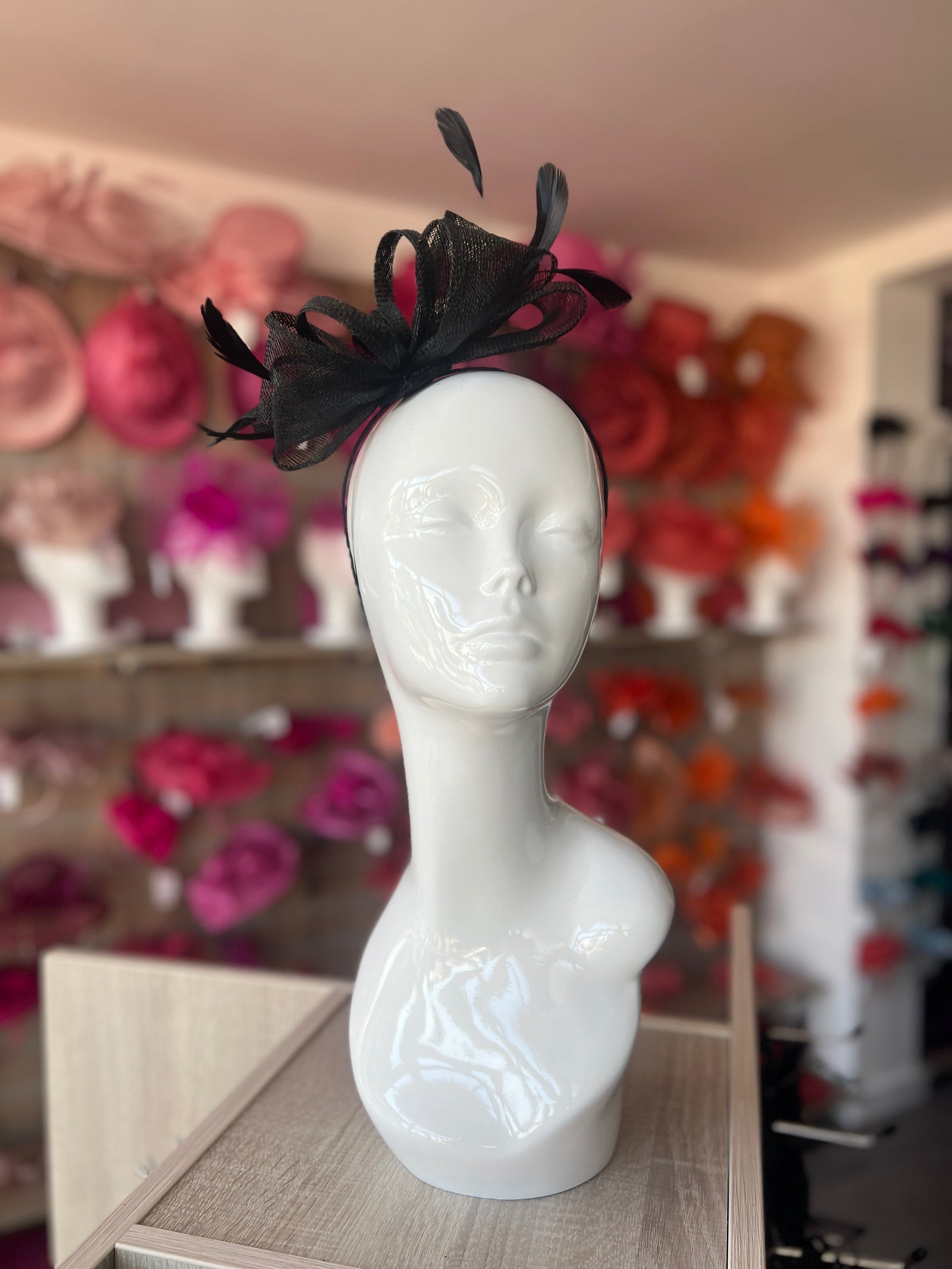 Isobel Black Fascinator Headband-Fascinators Direct