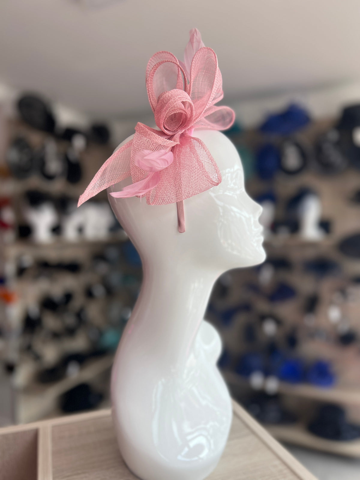 Isobel Dusty Pink Fascinator Headband-Fascinators Direct