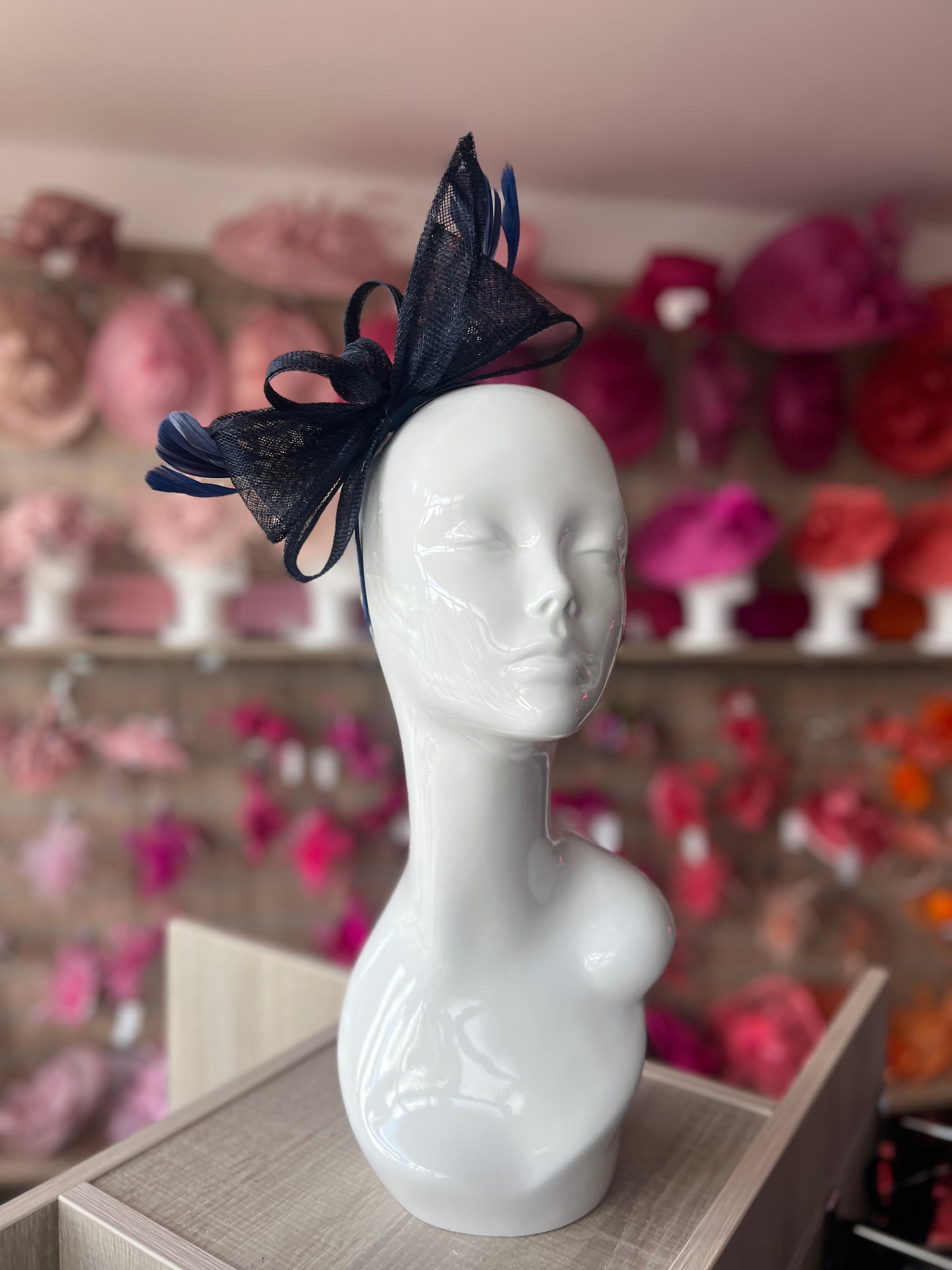 Isobel Navy Fascinator Headband-Fascinators Direct