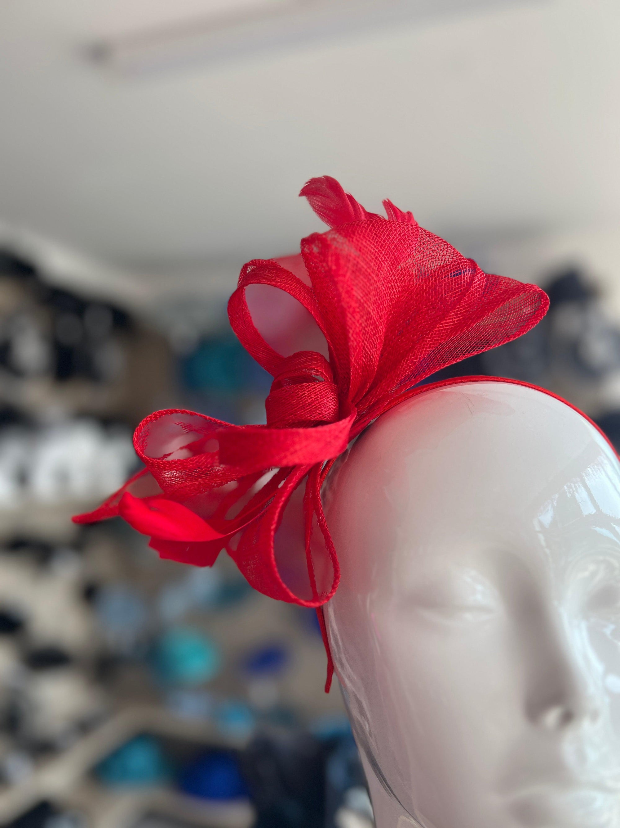 Isobel Red Fascinator Headband-Fascinators Direct