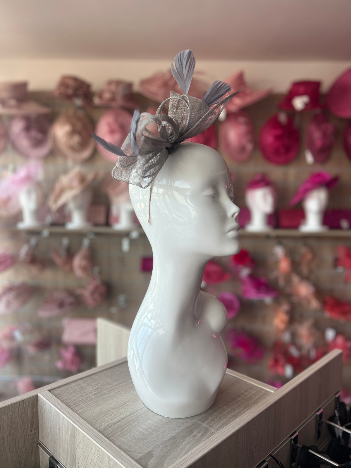 Isobel Silver/Grey Fascinator Headband-Fascinators Direct