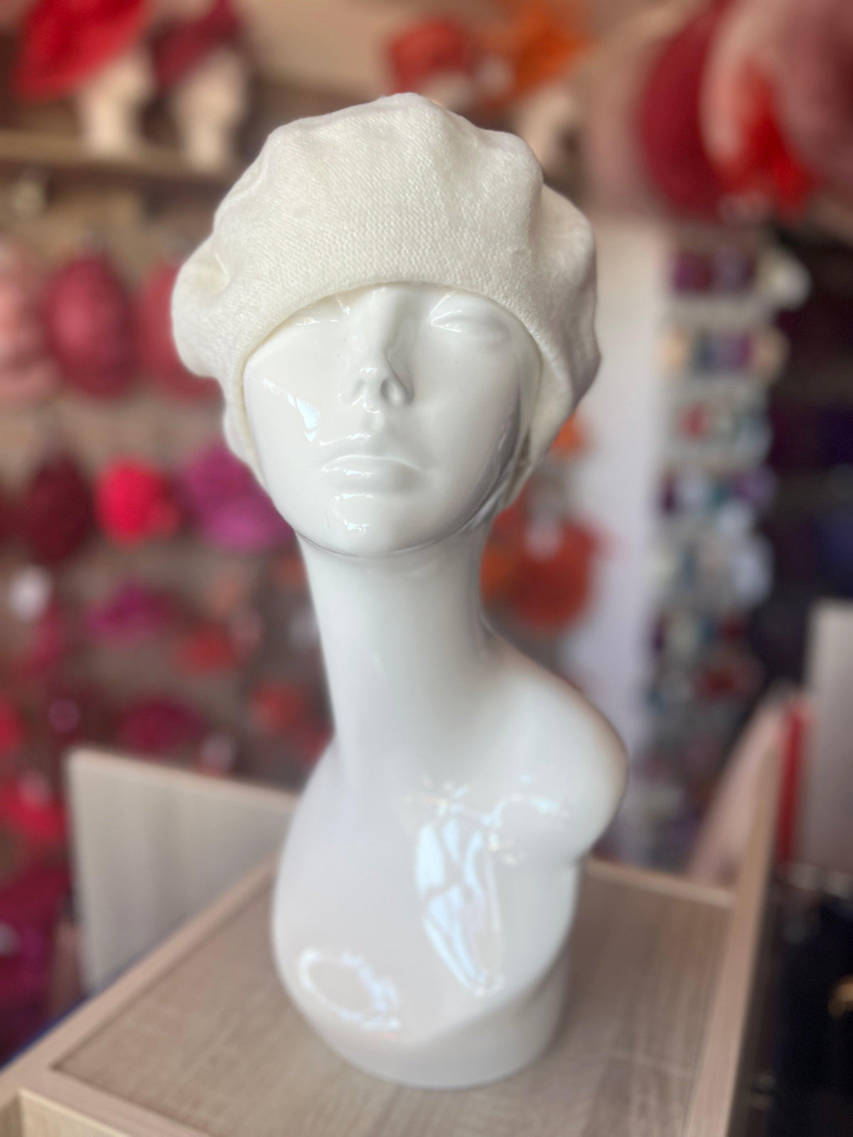 Ivory Beret Hat-Fascinators Direct