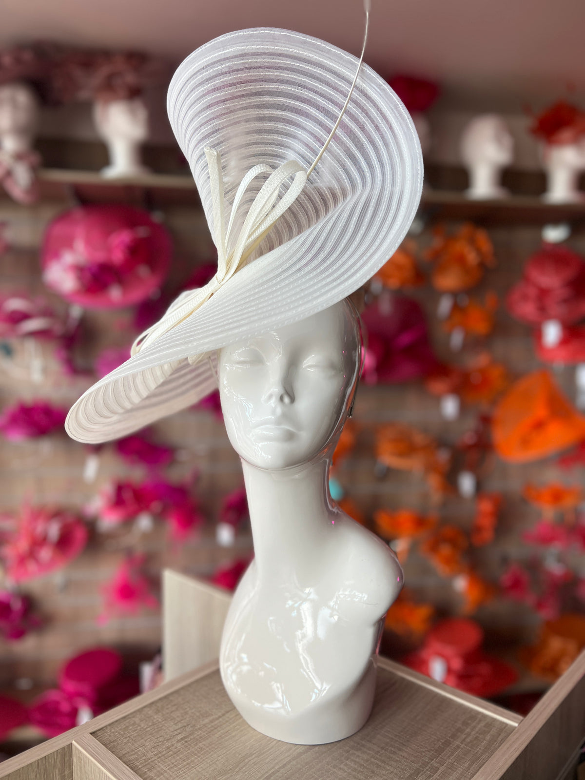 Ivory Crinoline Hatinator with Bow-Fascinators Direct