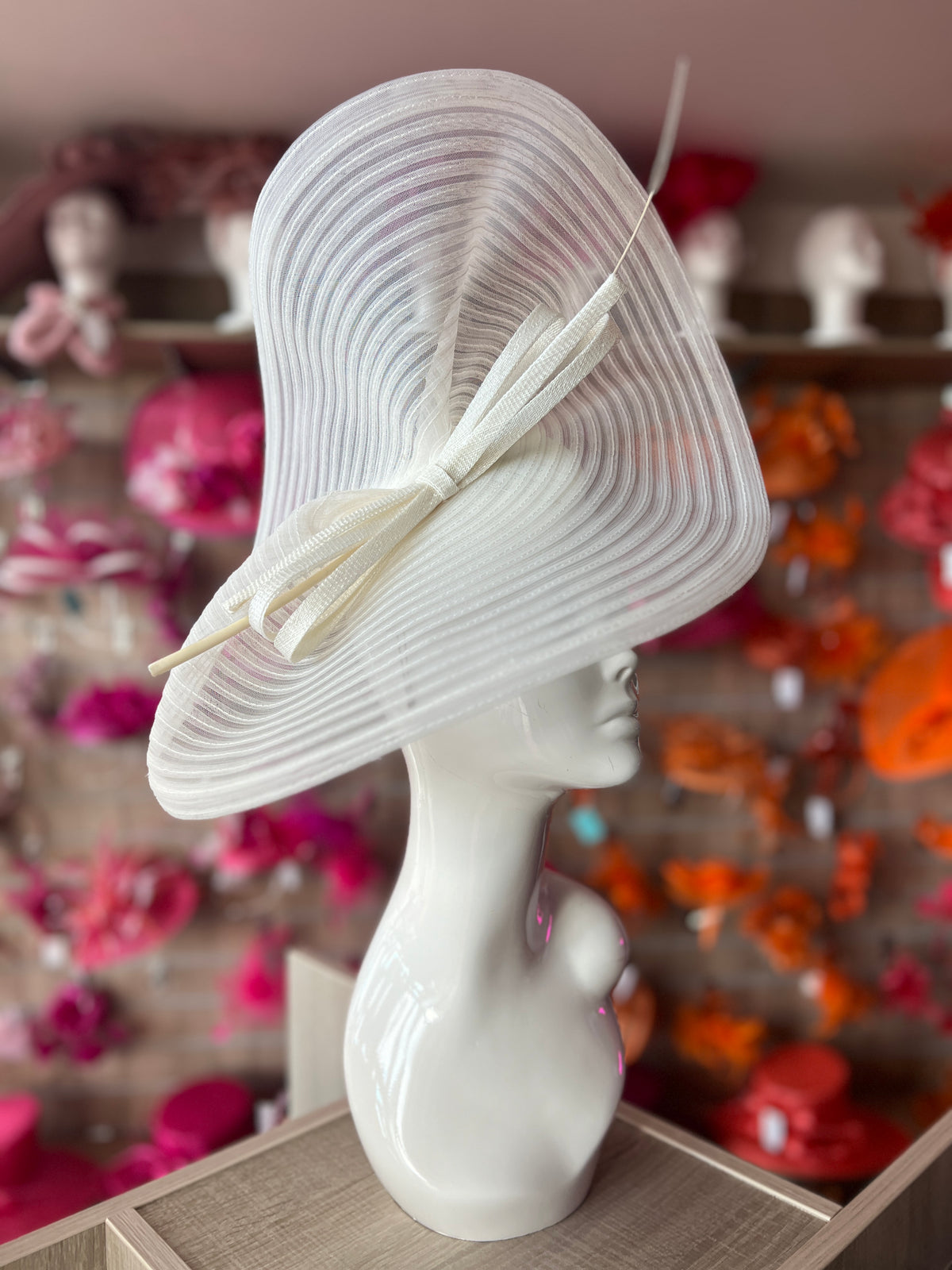 Ivory Crinoline Hatinator with Bow-Fascinators Direct