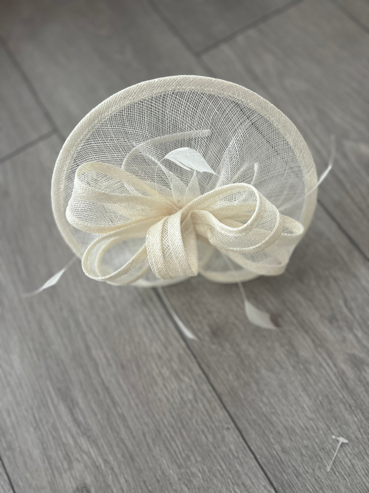 Ivory Curved Disc Fascinator-Fascinators Direct