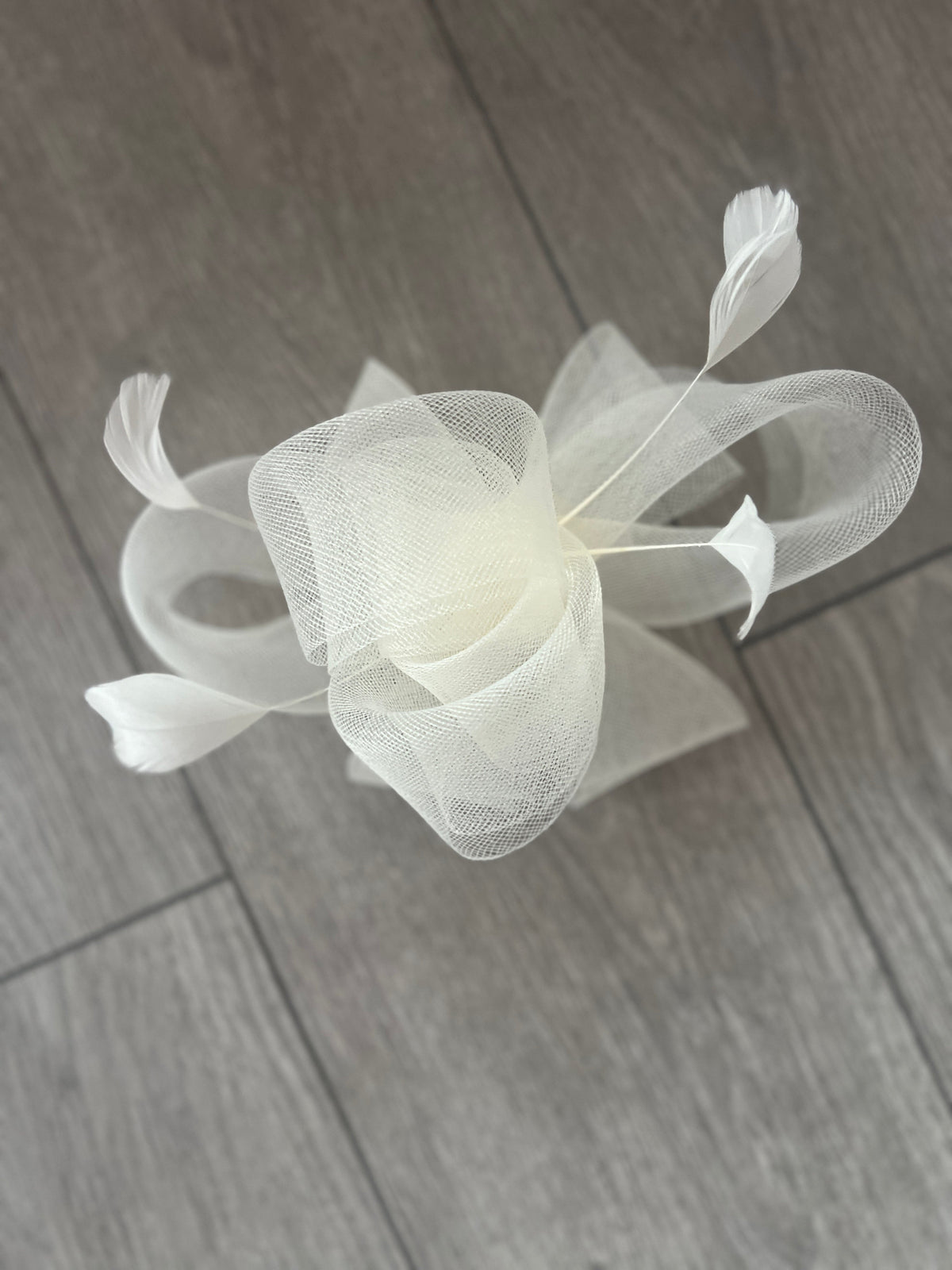Ivory Large Loop Fascinator With Feathers-Fascinators Direct