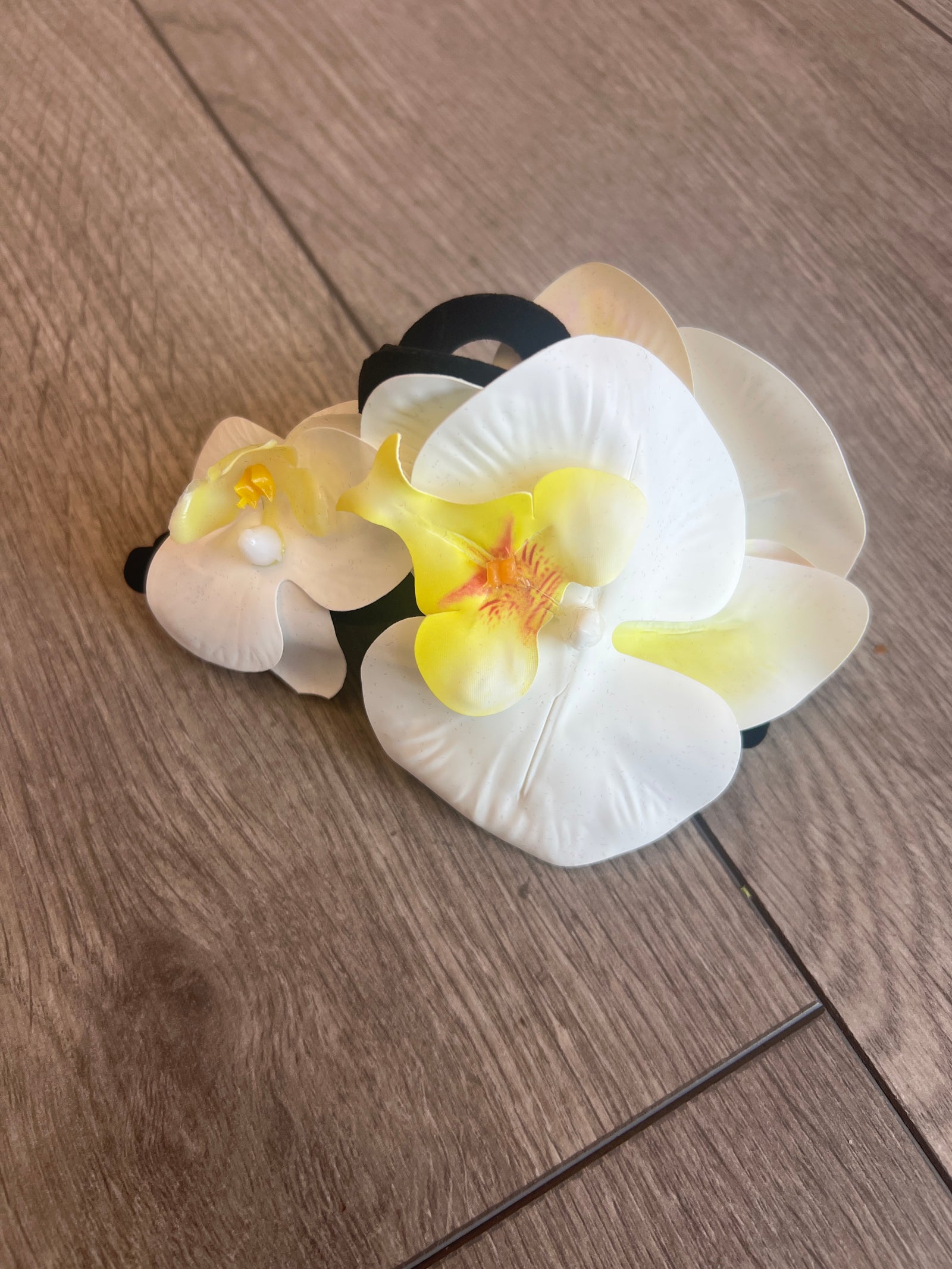 Ivory Orchid Hair Claw-Fascinators Direct