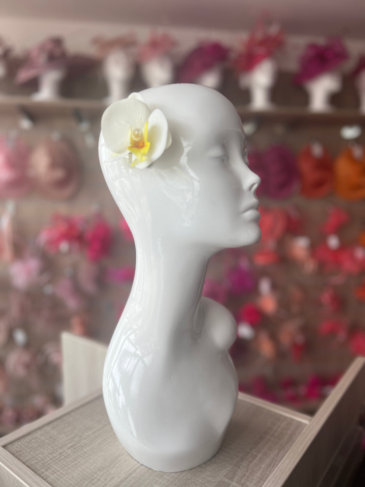 Ivory Orchid Hair Clip-Fascinators Direct