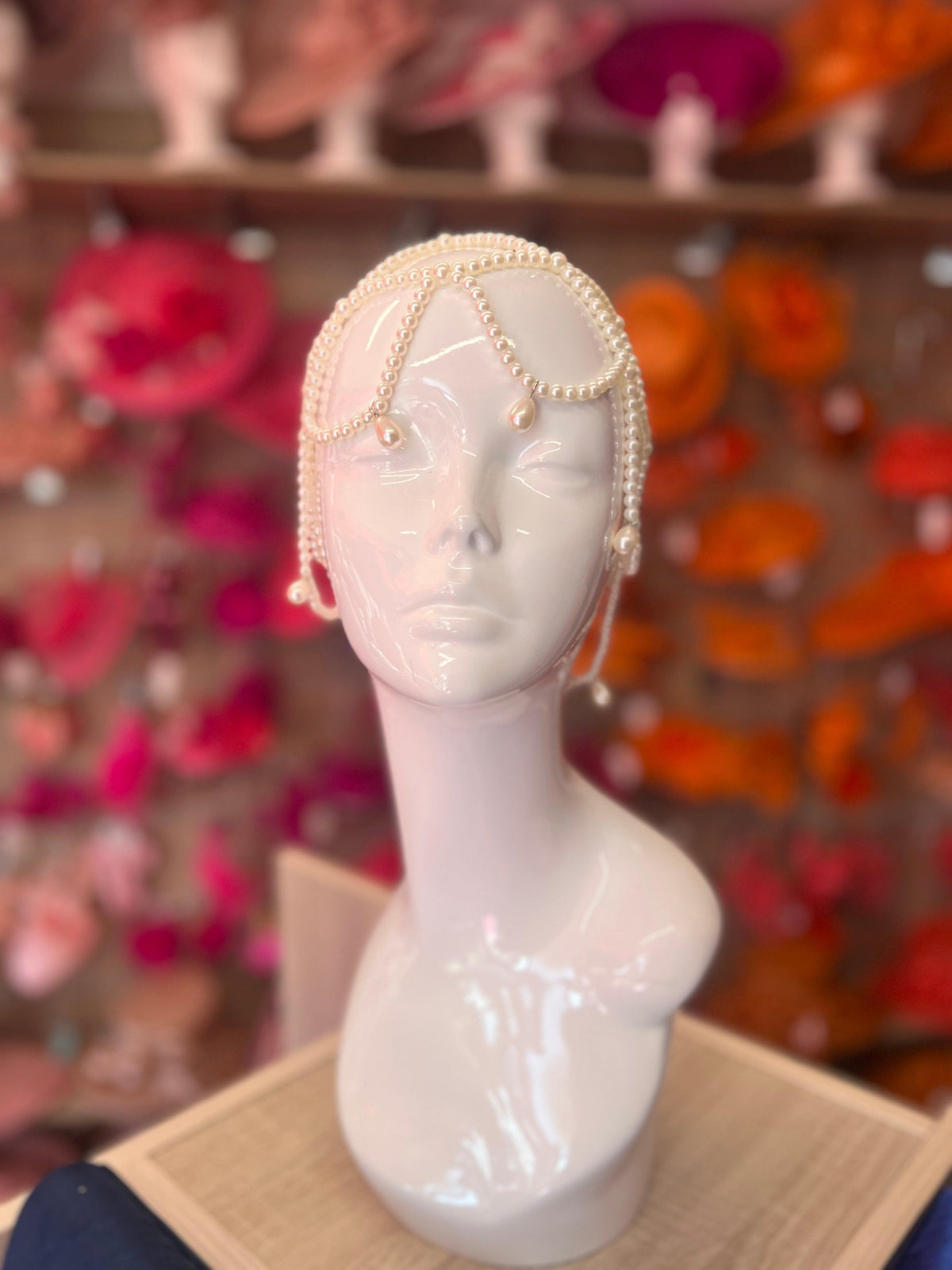 Ivory Pearl Skull Cap-Fascinators Direct