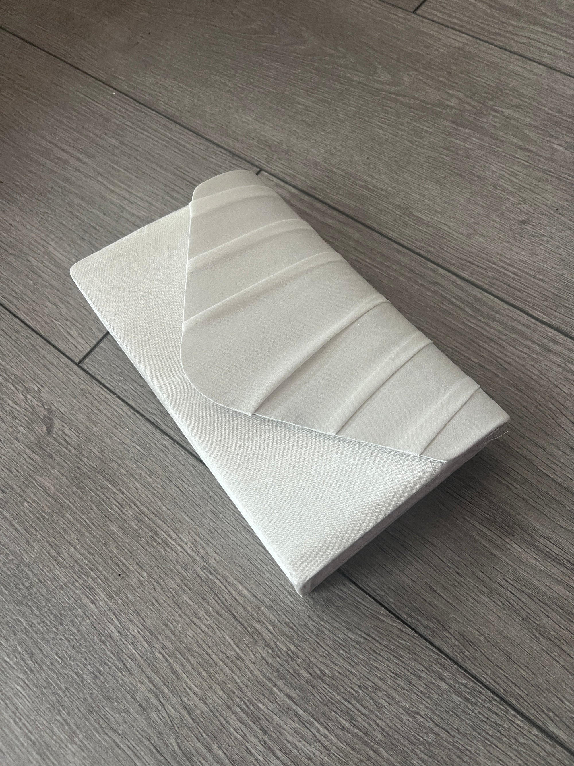 Ivory Satin Envelope Clutch Bag-Fascinators Direct