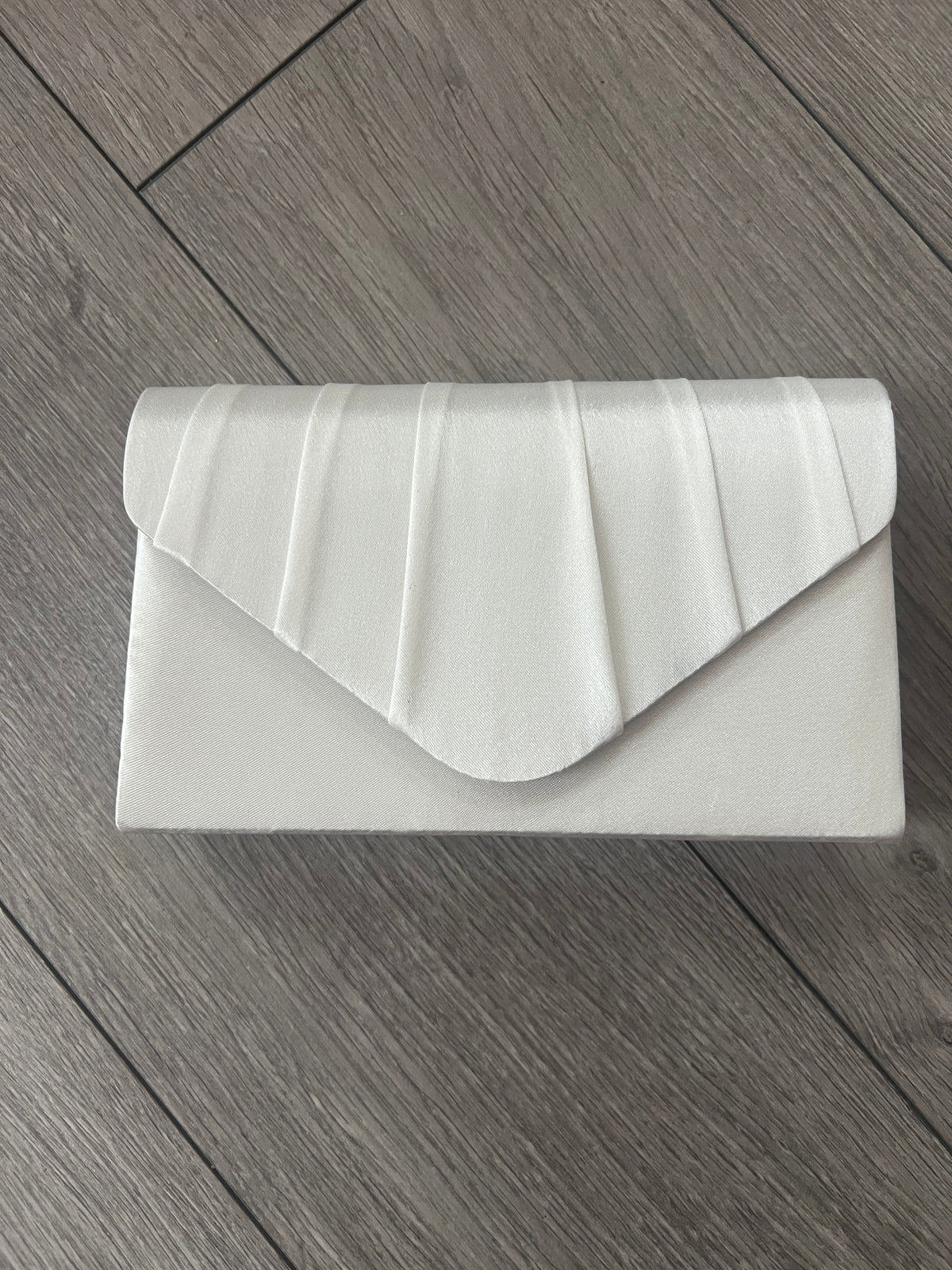 Ivory Satin Envelope Clutch Bag-Fascinators Direct