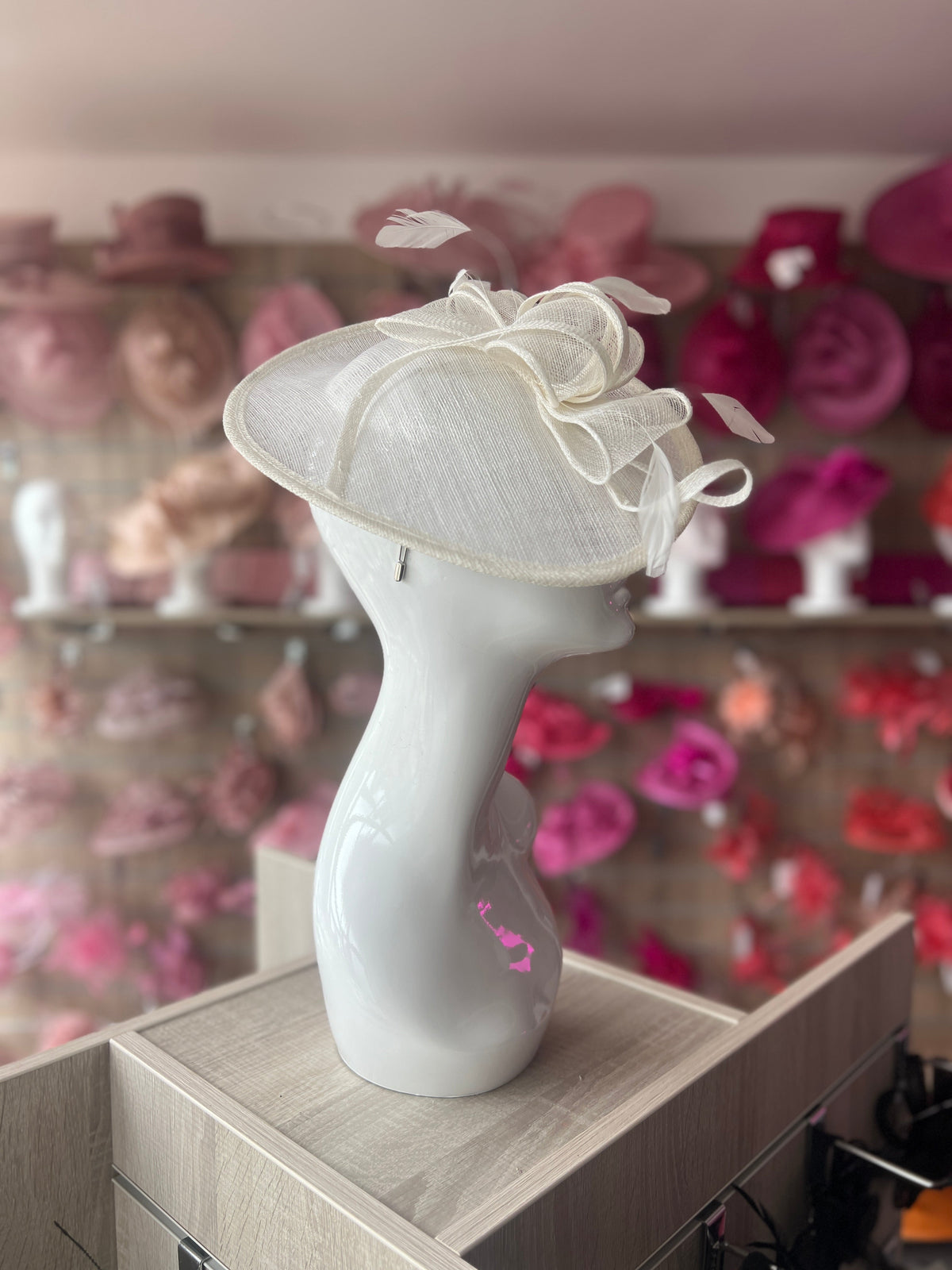 Ivory Teardrop Disc Fascinator-Fascinators Direct