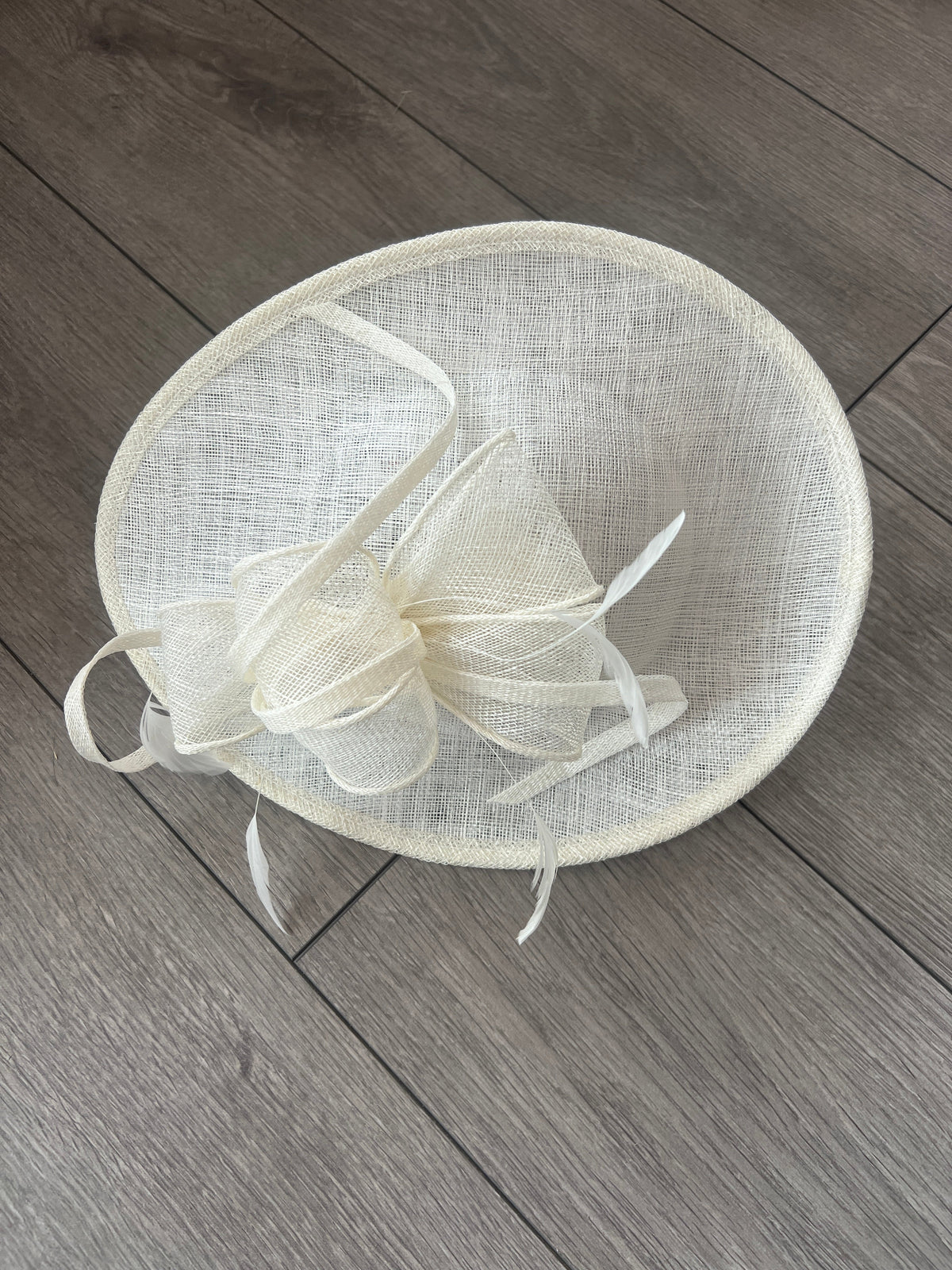Ivory Teardrop Disc Fascinator-Fascinators Direct