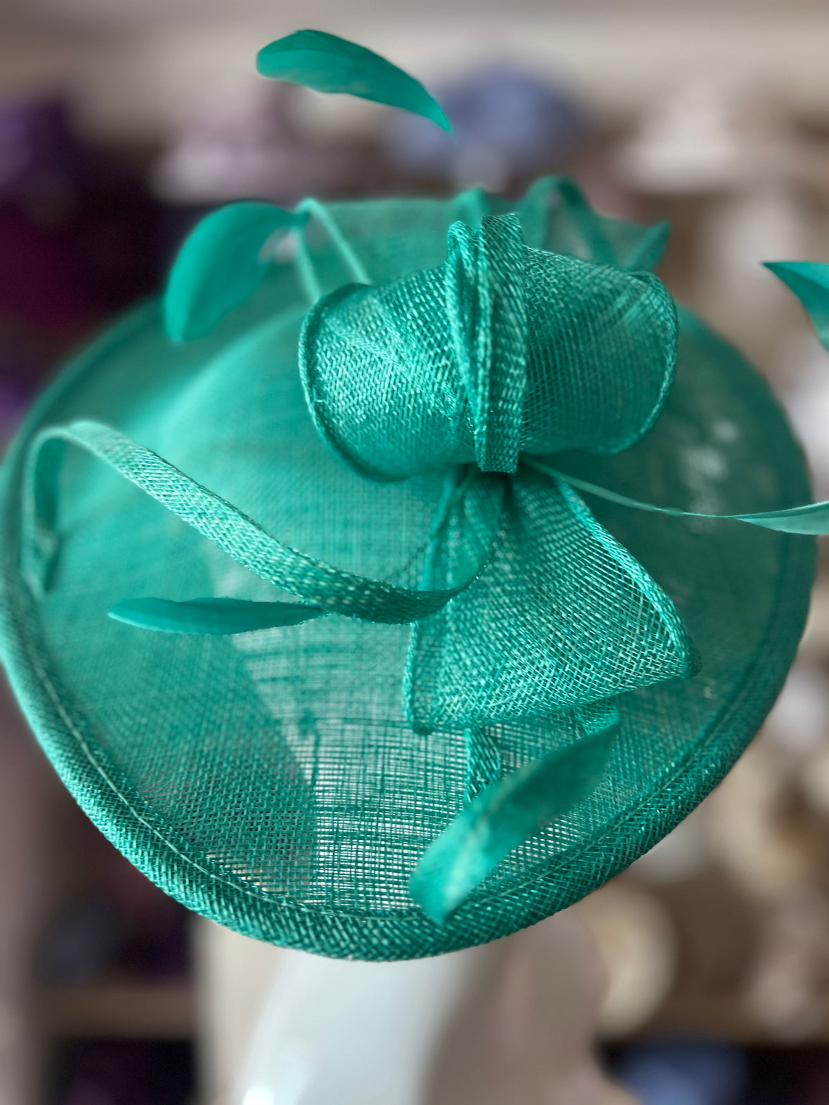Jade Teardrop Disc Fascinator-Fascinators Direct