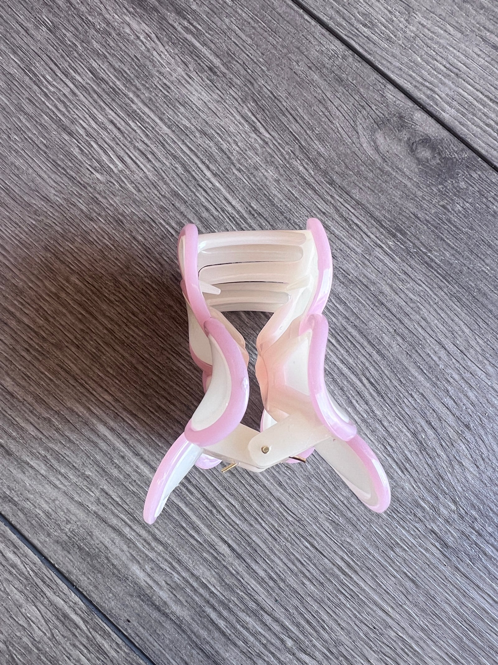Jasmine Hair Flower Claw - Cream & Pink-Fascinators Direct