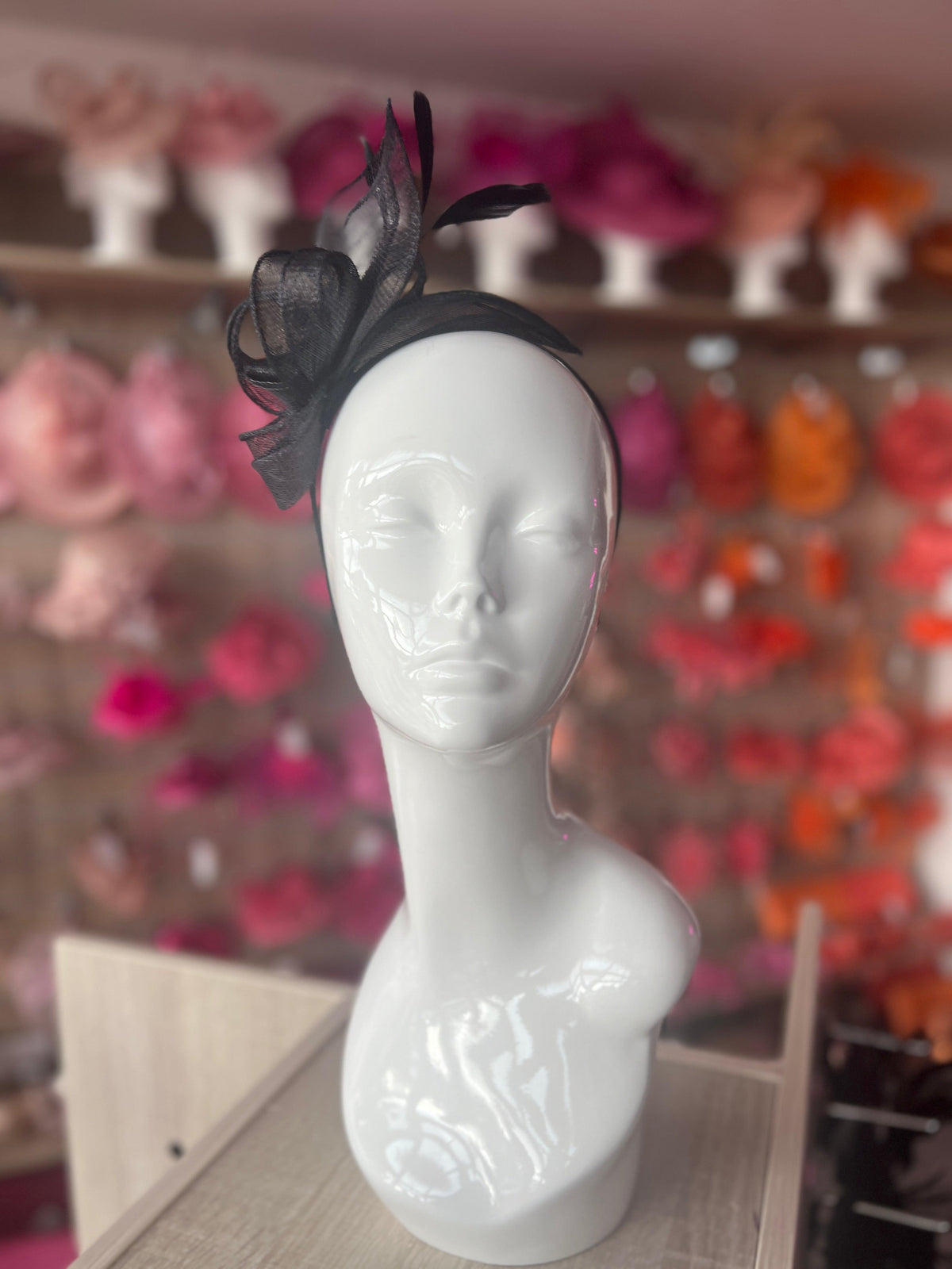 Juliet Black Fascinator Headband-Fascinators Direct