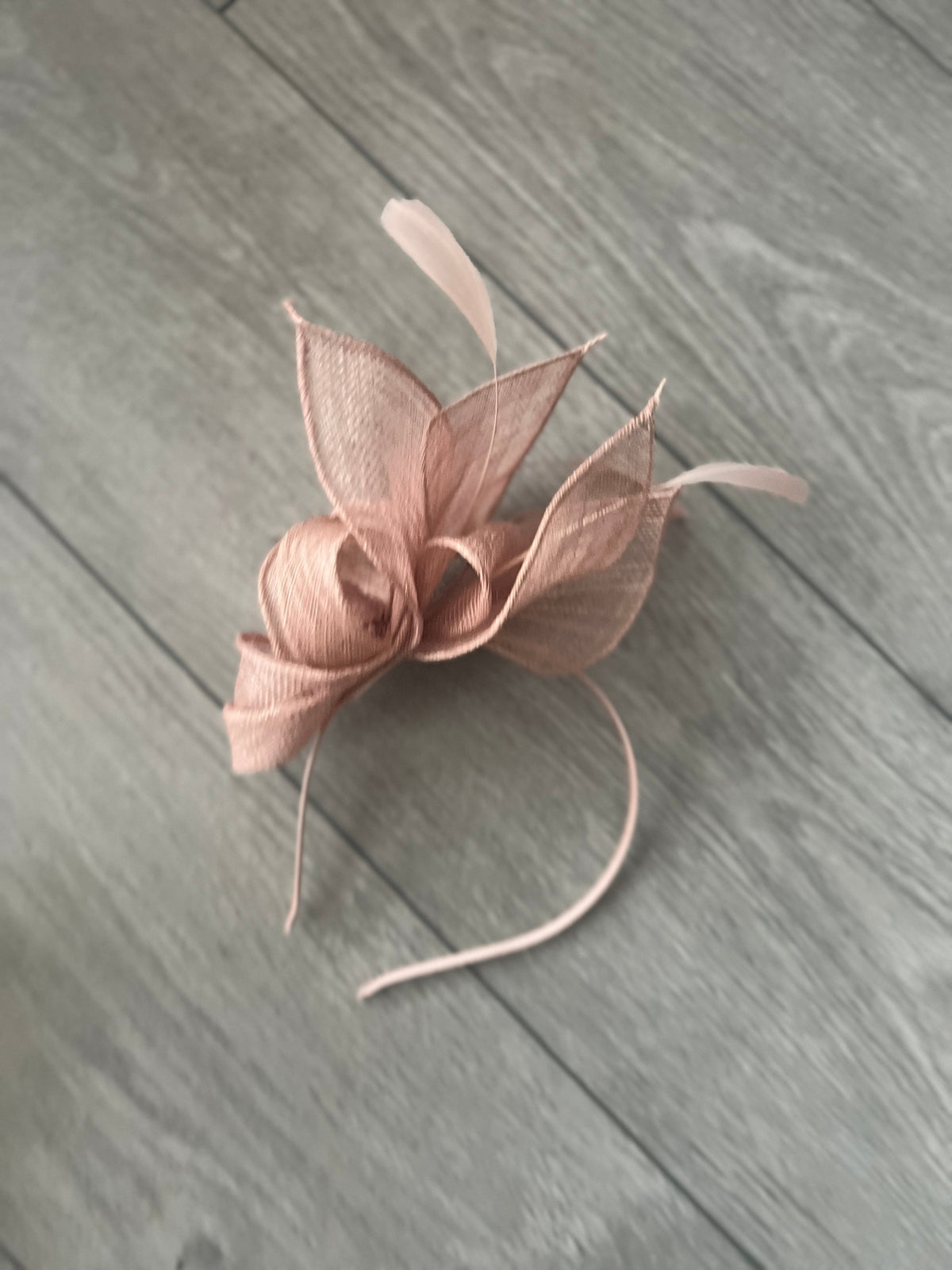 Juliet Dusky Pink Fascinator Headband-Fascinators Direct