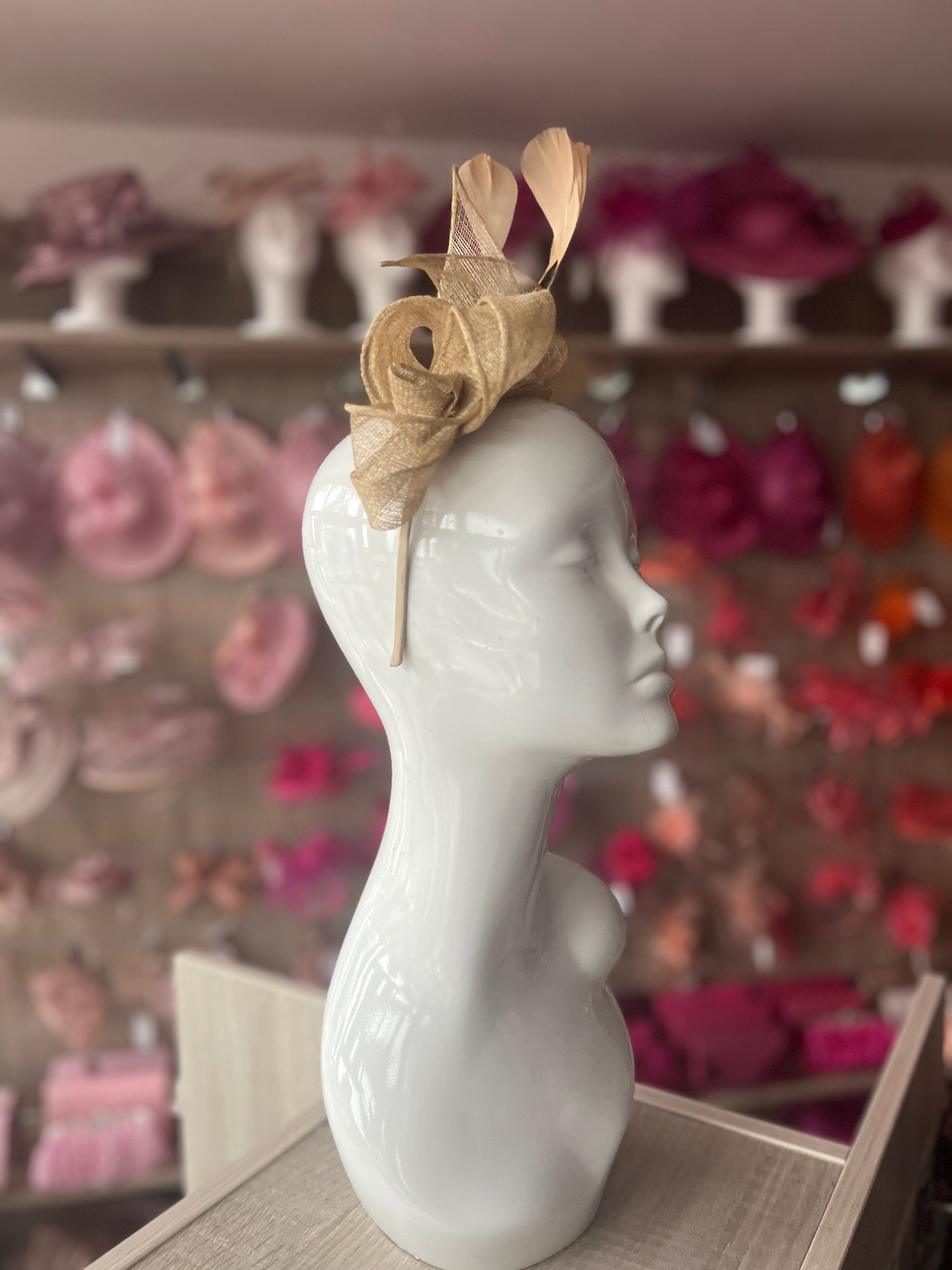 Juliet Gold Fascinator Headband-Fascinators Direct