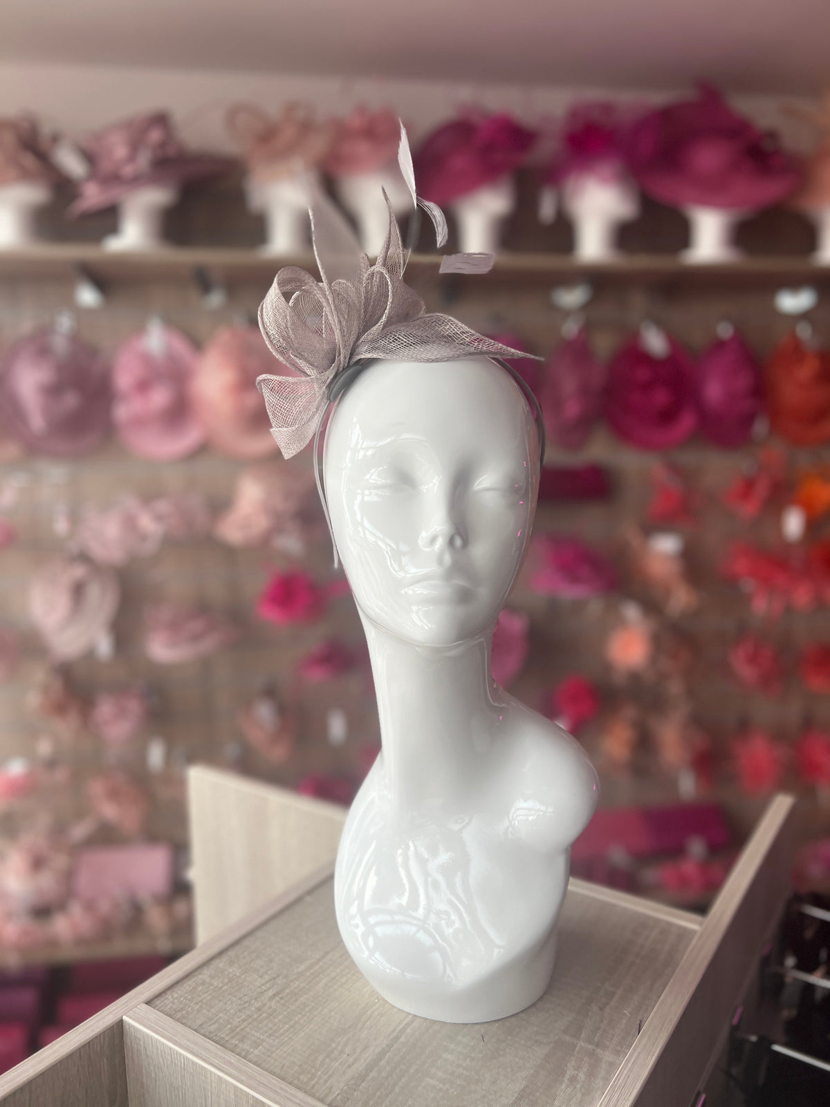 Juliet Light Grey Fascinator Headband-Fascinators Direct