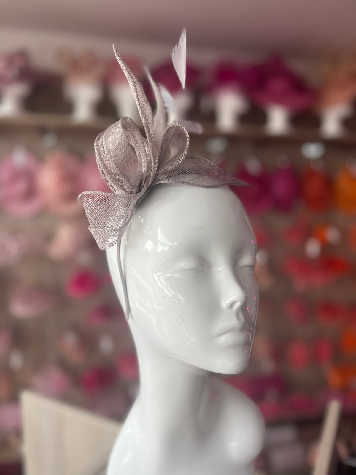 Juliet Light Grey Fascinator Headband-Fascinators Direct