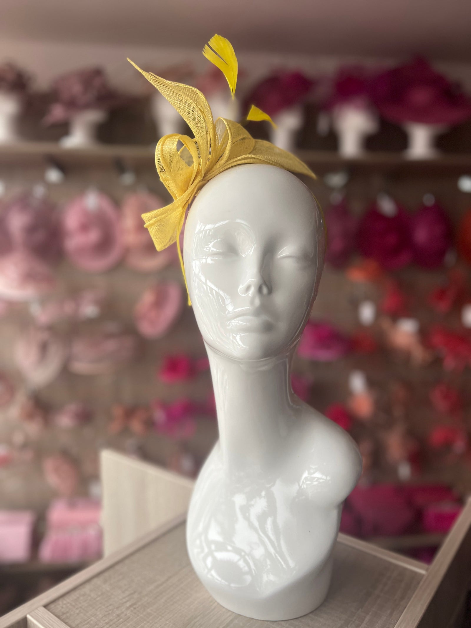 Juliet Pale Yellow Fascinator Headband-Fascinators Direct