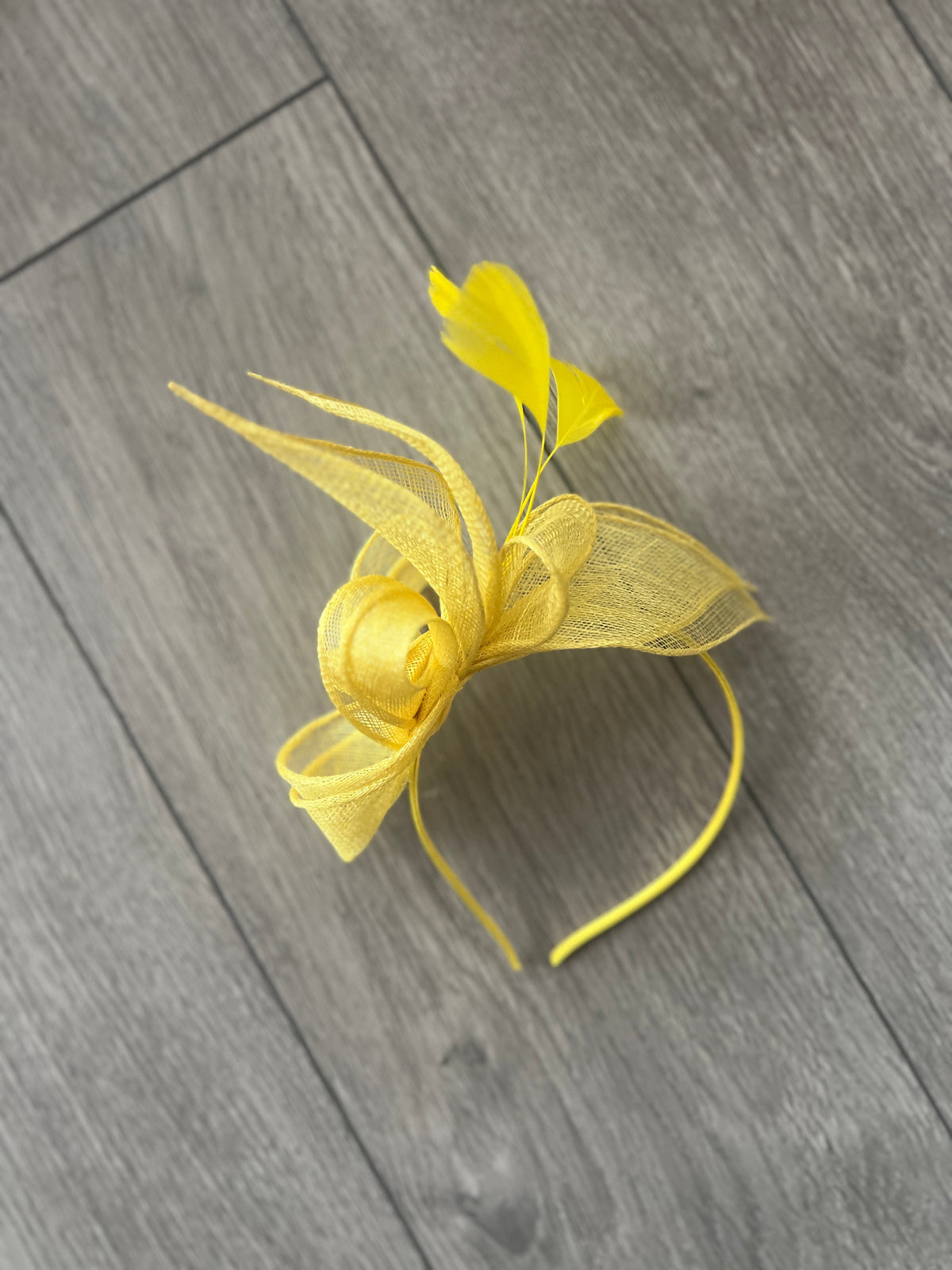 Juliet Pale Yellow Fascinator Headband-Fascinators Direct