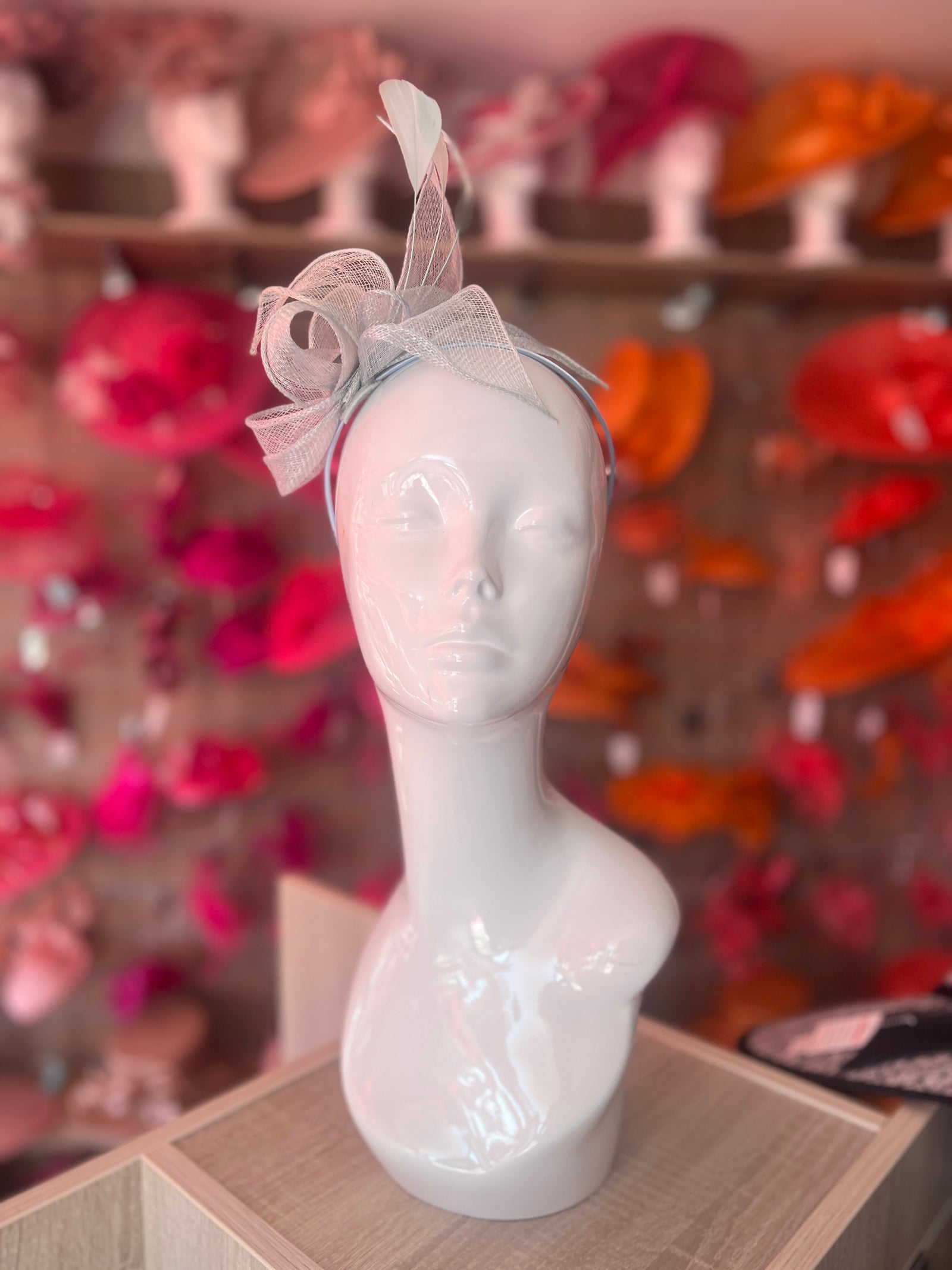 Juliet Powder Blue Fascinator Headband-Fascinators Direct