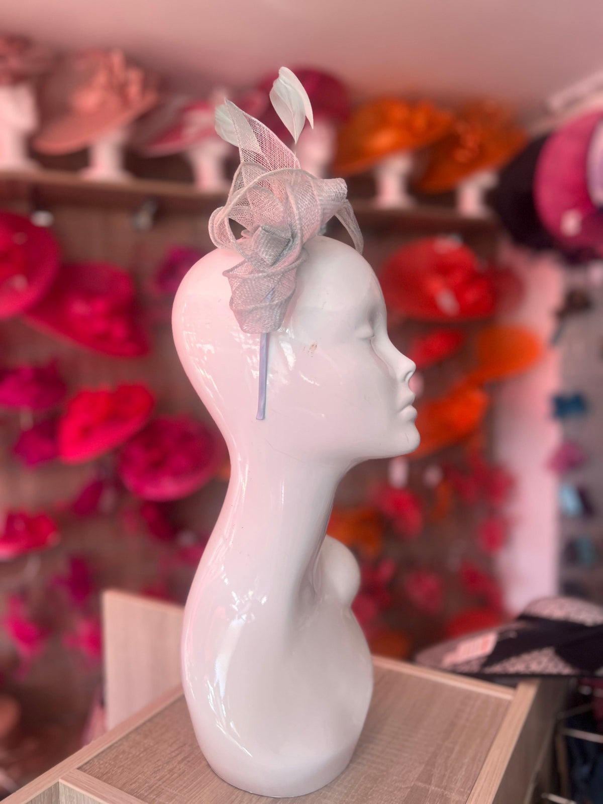 Juliet Powder Blue Fascinator Headband-Fascinators Direct