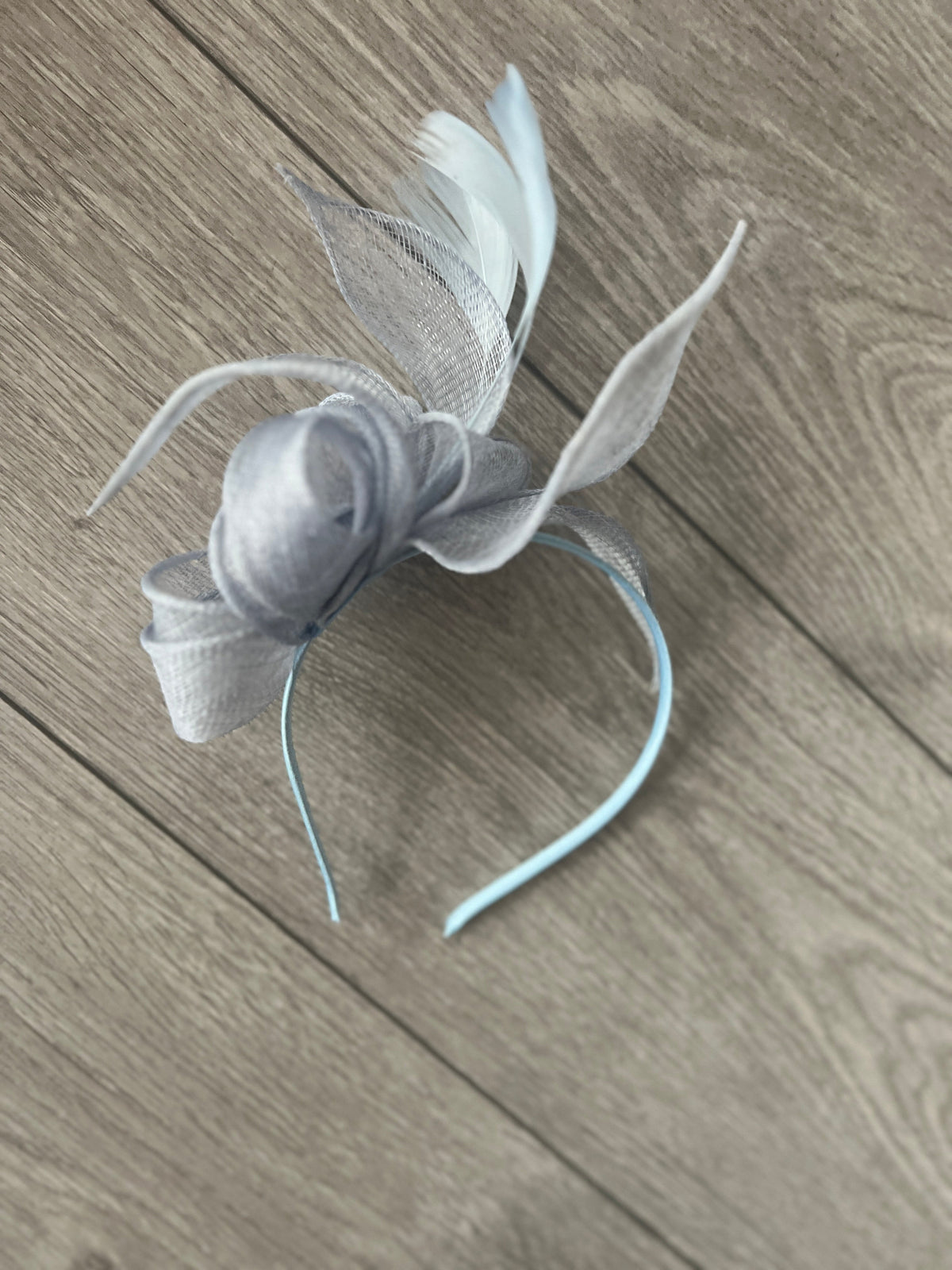 Juliet Powder Blue Fascinator Headband-Fascinators Direct
