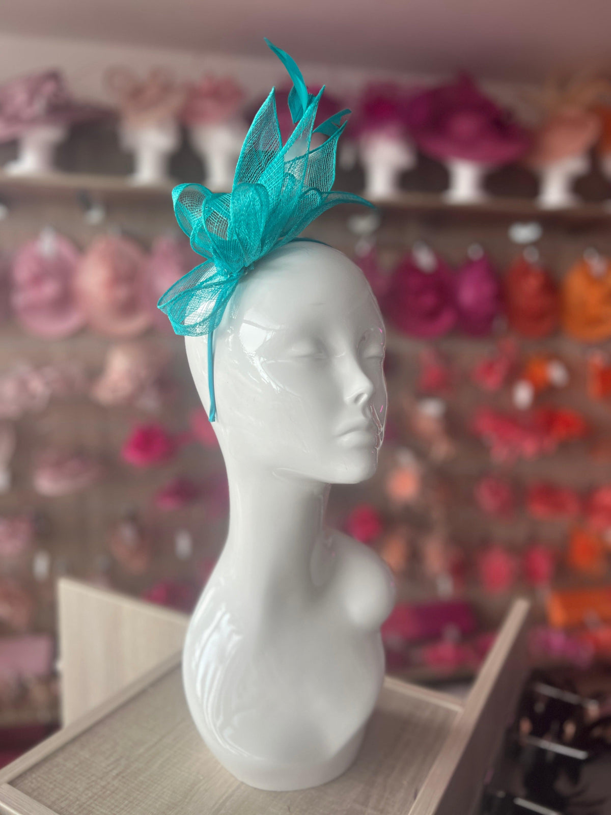 Juliet Turquoise Fascinator Headband-Fascinators Direct