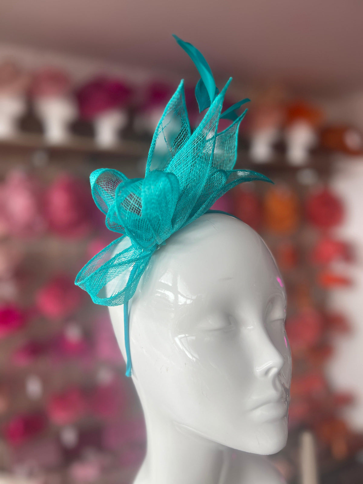 Juliet Turquoise Fascinator Headband-Fascinators Direct