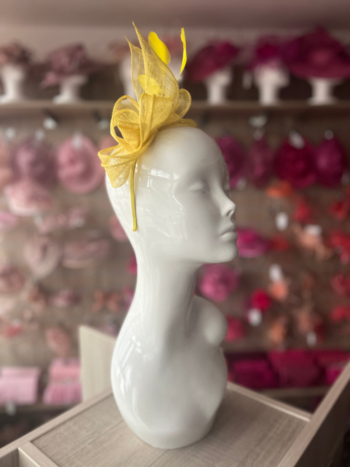 Juliet Yellow Fascinator Headband-Fascinators Direct