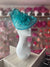 Lagoon Blue Disc Fascinator with Fabric Rose & Netting-Fascinators Direct