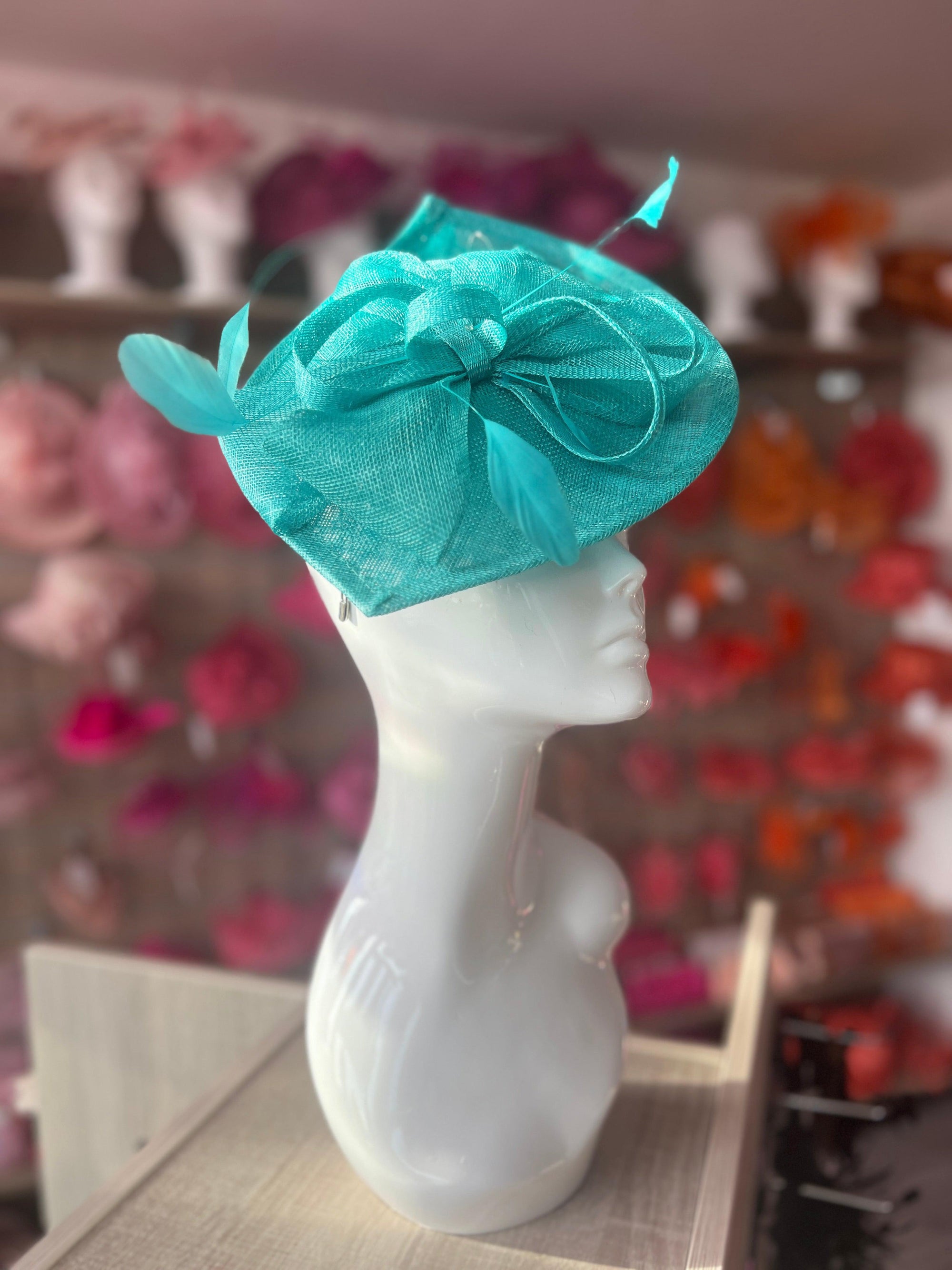 Lagoon Disc Fascinator with Decorative Bow-Fascinators Direct