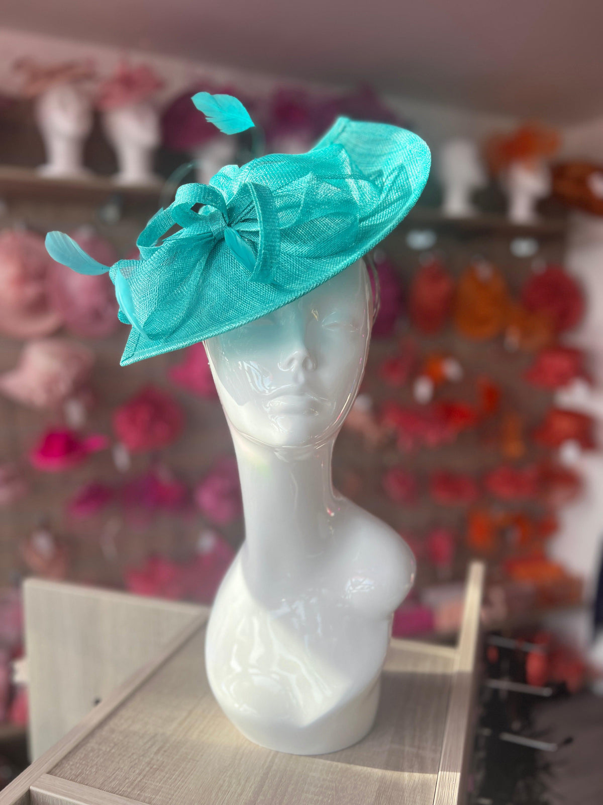 Lagoon Disc Fascinator with Decorative Bow-Fascinators Direct