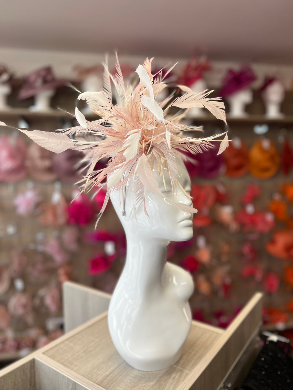 Large All Feather Fascinator - Ivory/Candy/Mix-Fascinators Direct