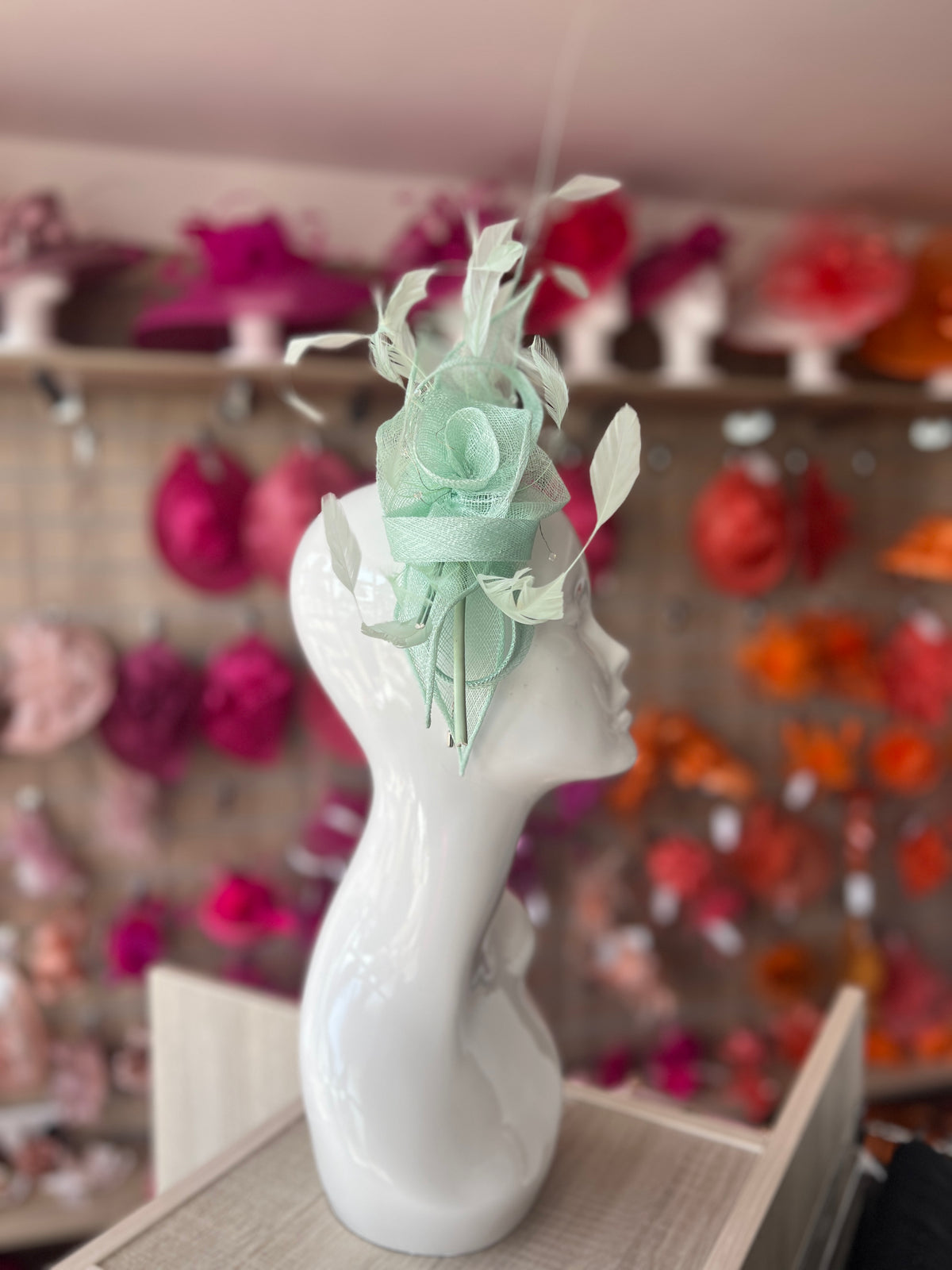 Large Aqua Fascinator with Quills &amp; Crystal Stamens-Fascinators Direct