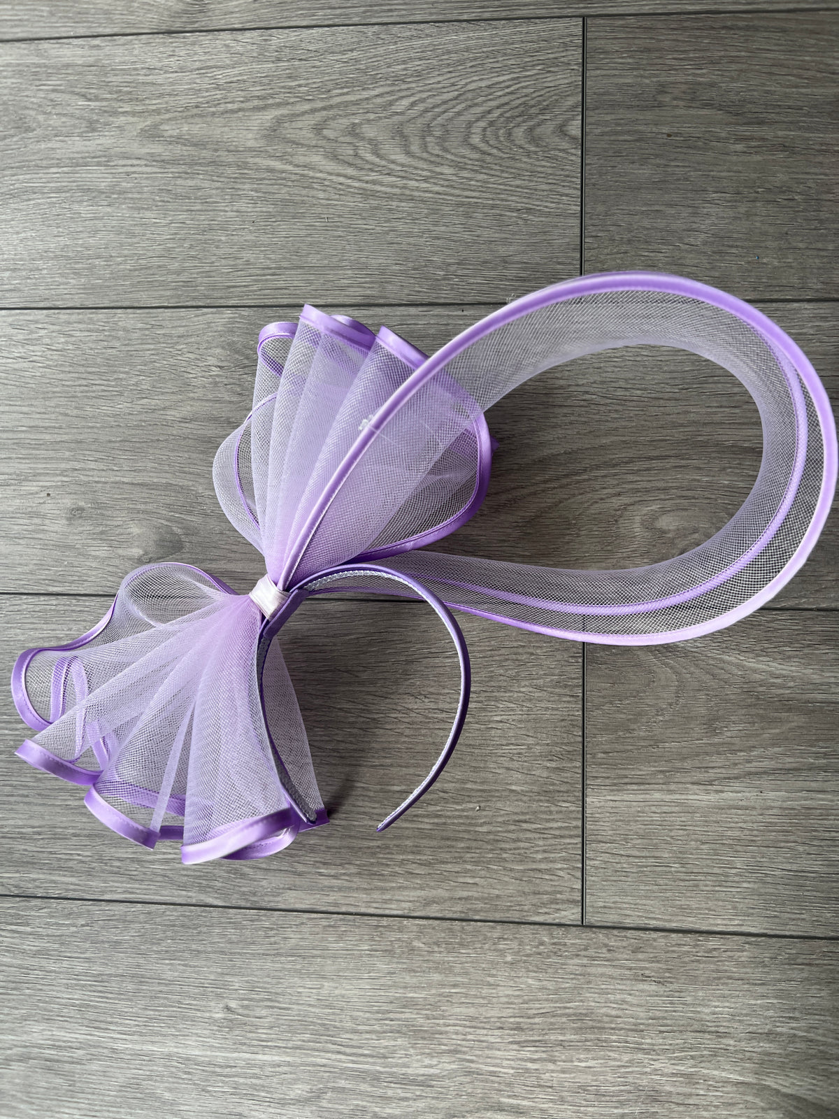 Large Crinoline Lilac Bow Fascinator-Fascinators Direct