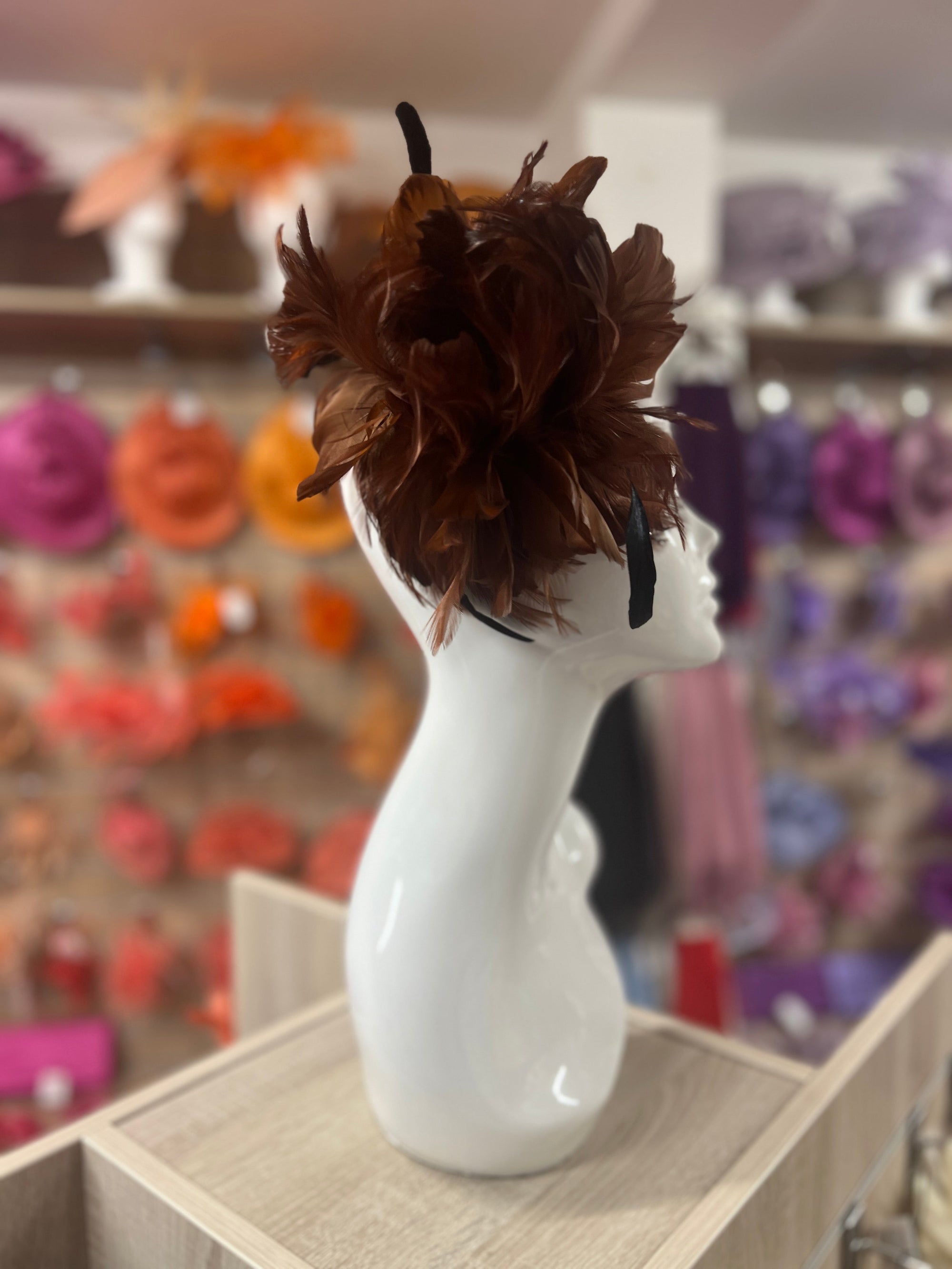 Large Feather Comb Fascinator-Fascinators Direct