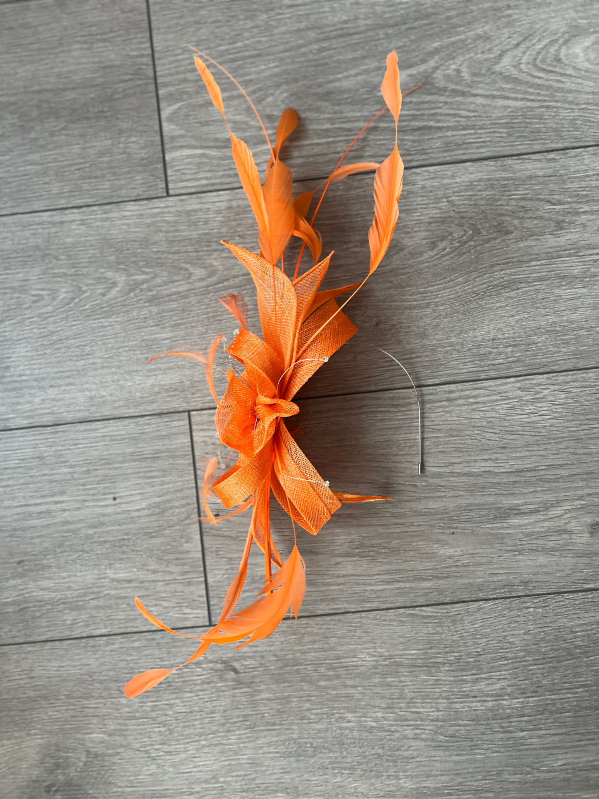 Large Orange Fascinator with Quills &amp; Crystal Stamens-Fascinators Direct