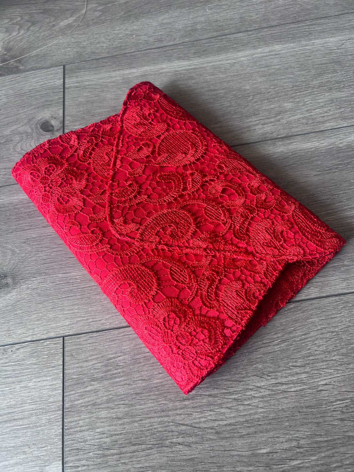 Large Red Lace Envelope Clutch Bag-Fascinators Direct