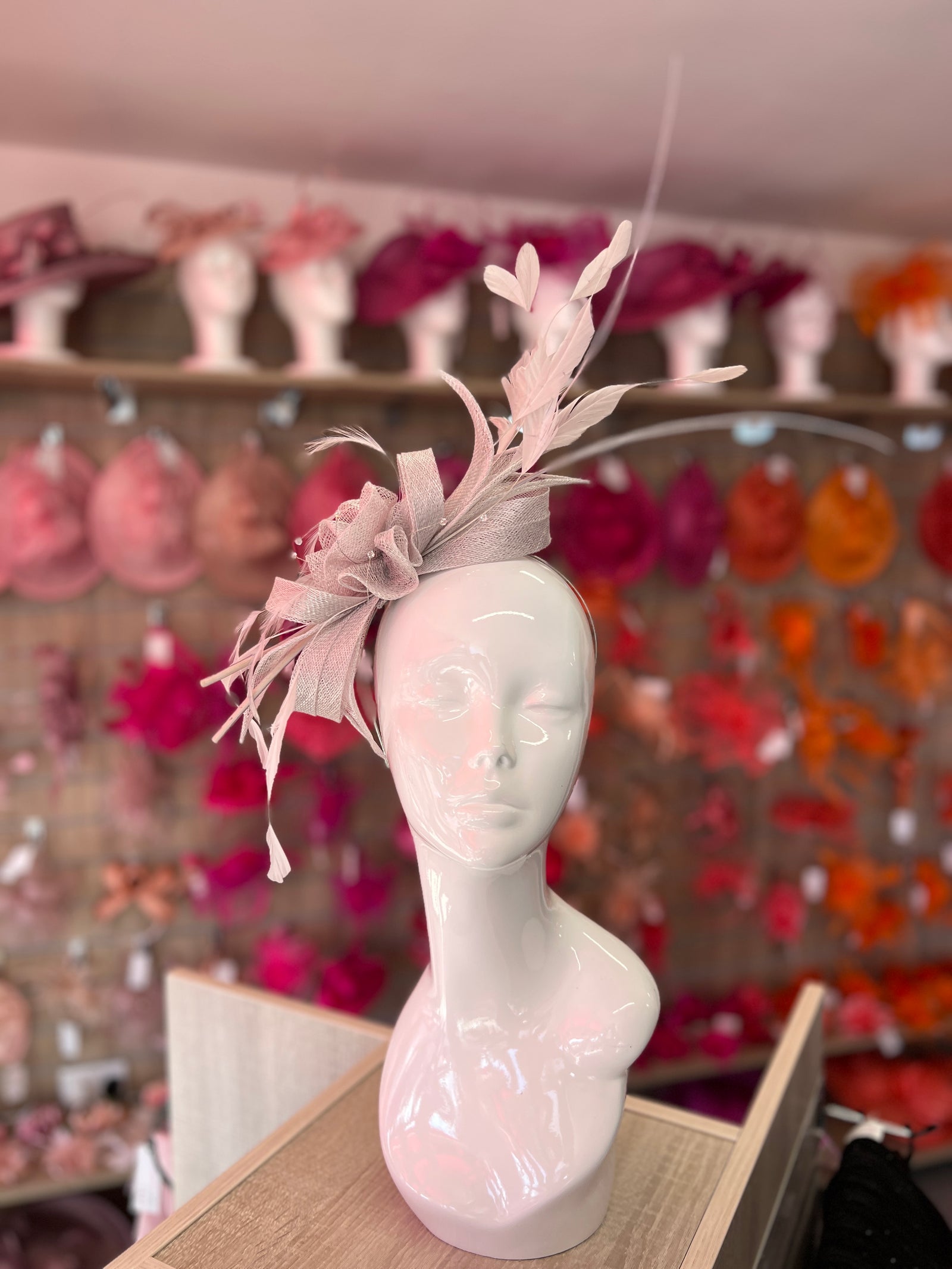 Large Silver Fascinator with Quills & Crystal Stamens-Fascinators Direct